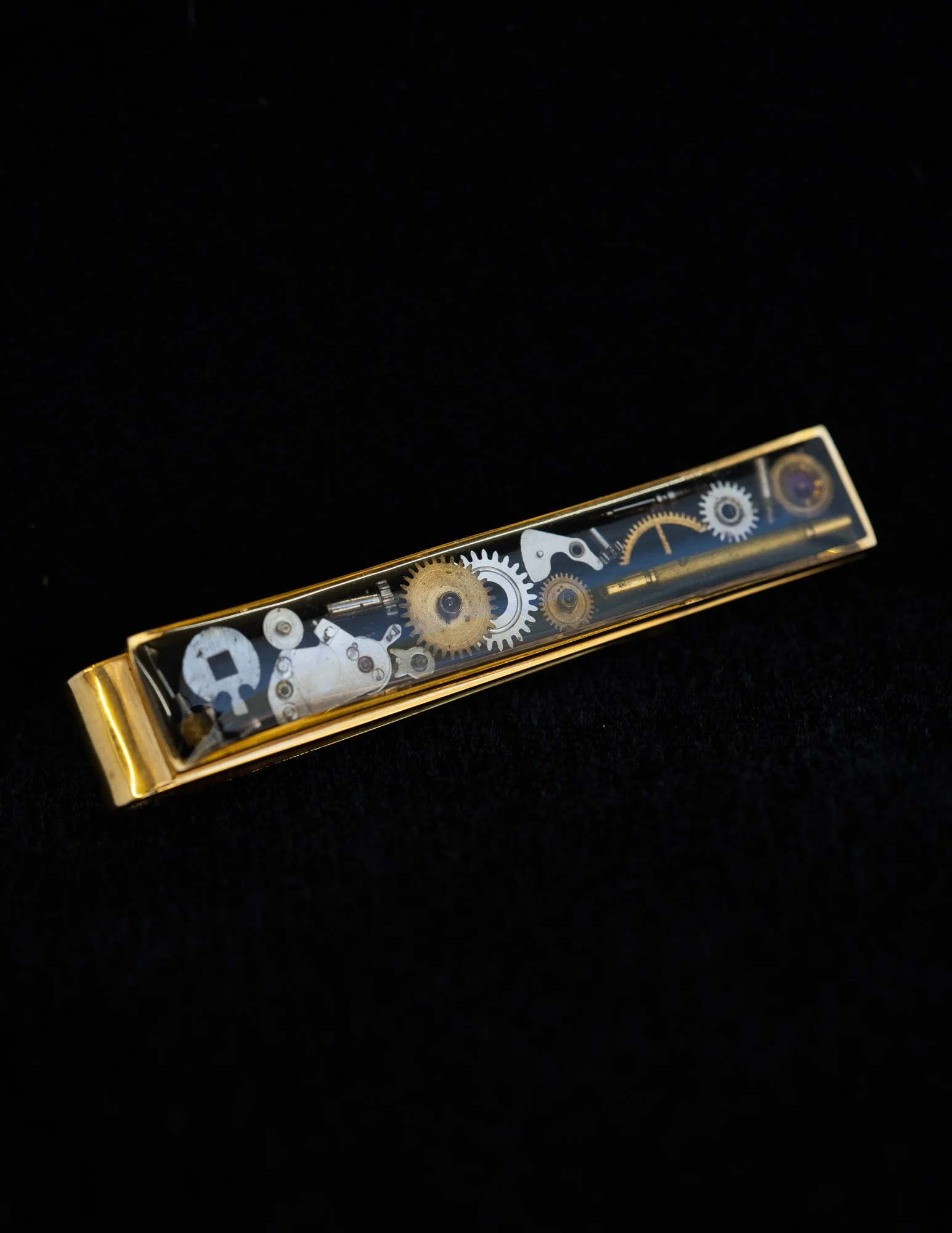 Antique Watch & Clock Parts Resin Gold Titanium Steel Tie Clip