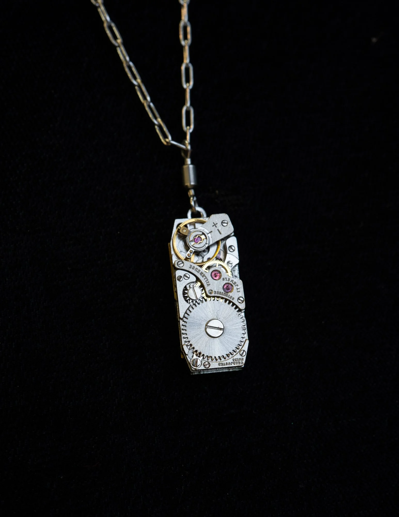 Antique Rectangular Wristwatch Double-Sided Necklace