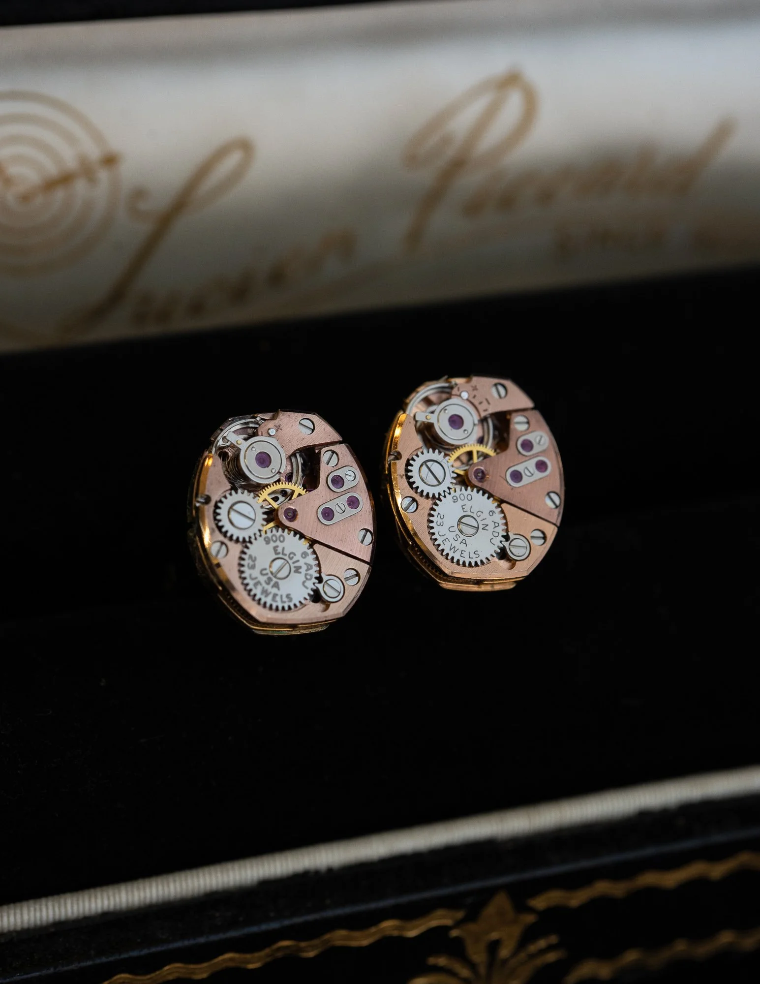 Antique Elgin Wristwatch Stainless Steel Cufflinks