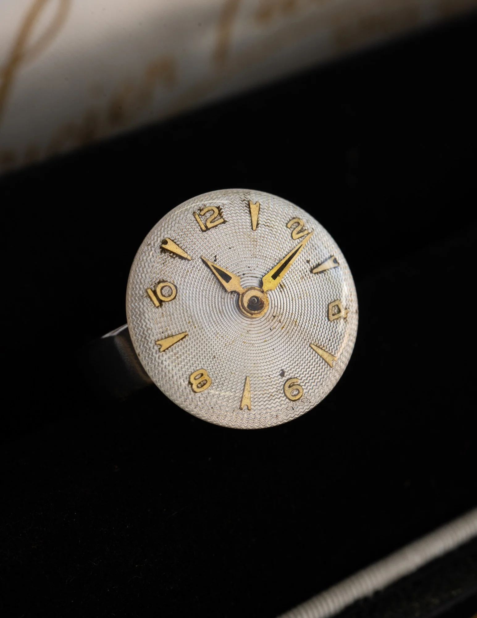 Round 11:11 Antique Watch Dial Stainless Steel Adjustable Ring