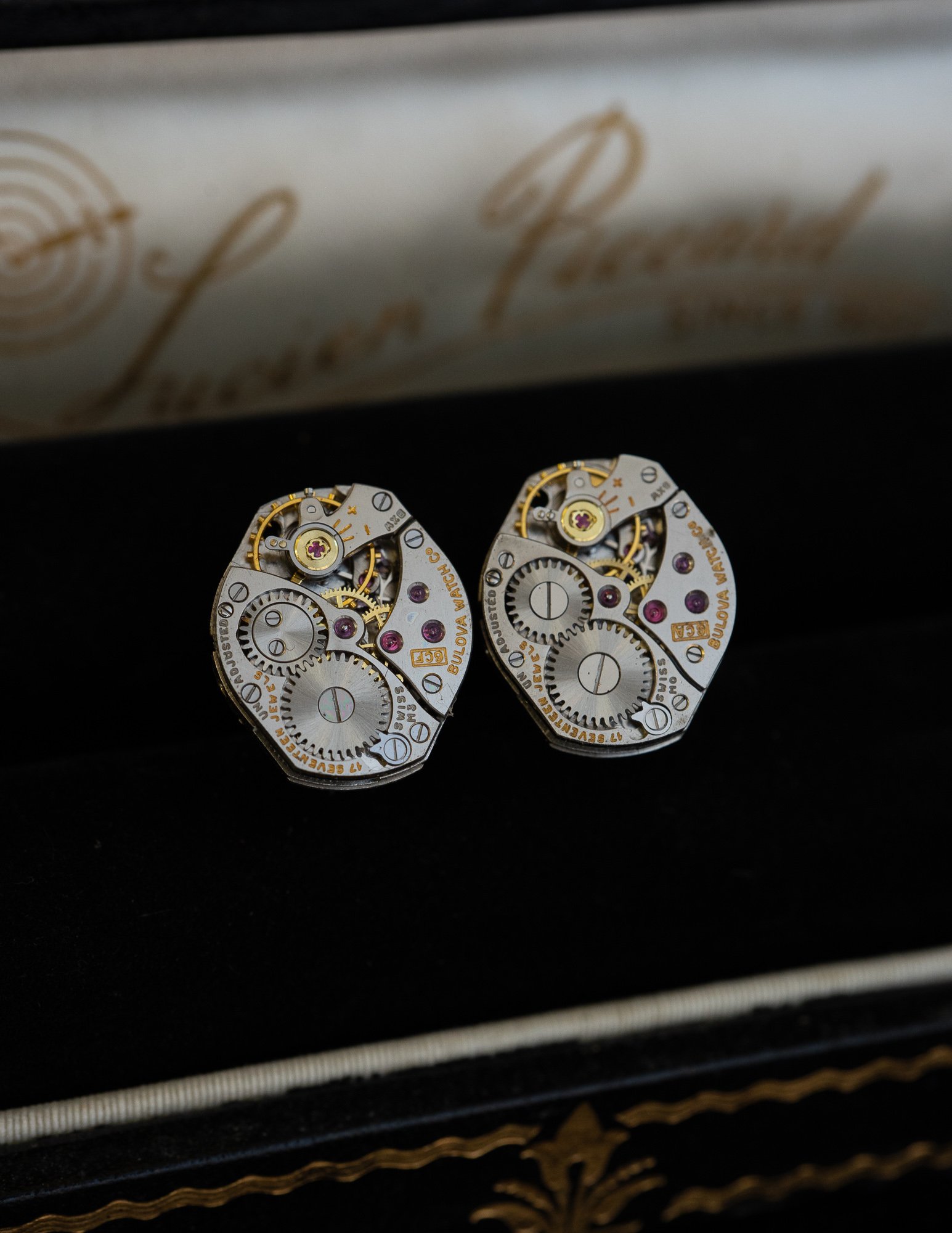 Antique Bulova Wristwatch Stainless Steel Cufflinks