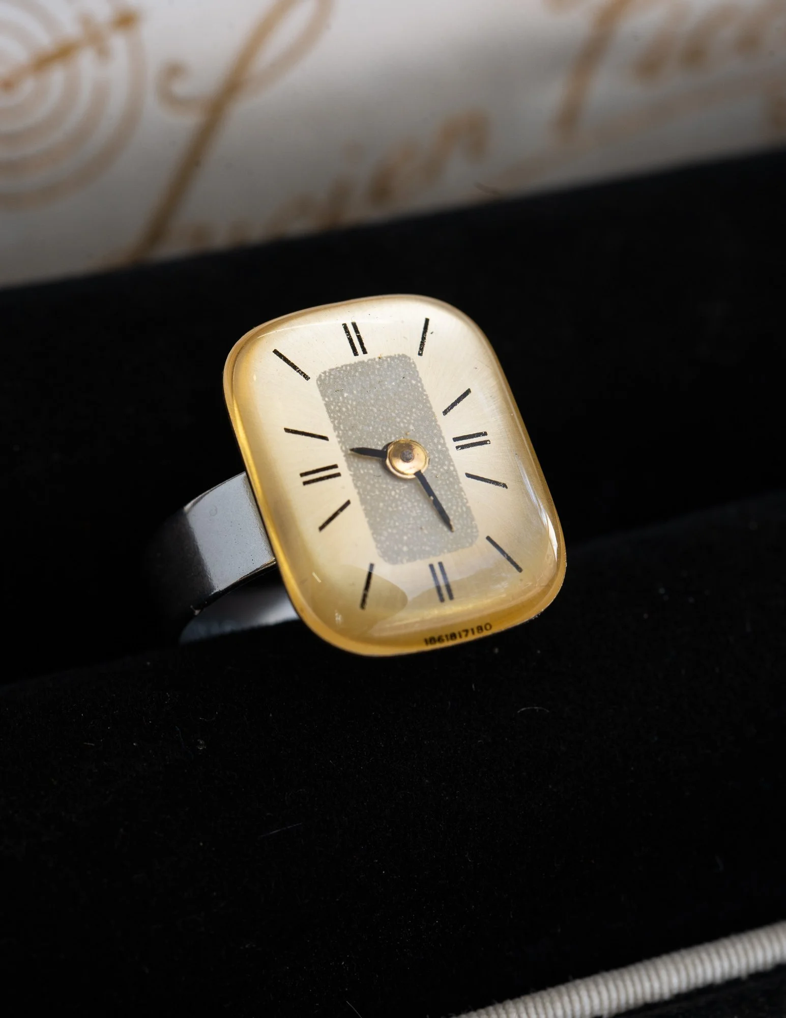 Antique Watch Dial Stainless Steel Adjustable Ring