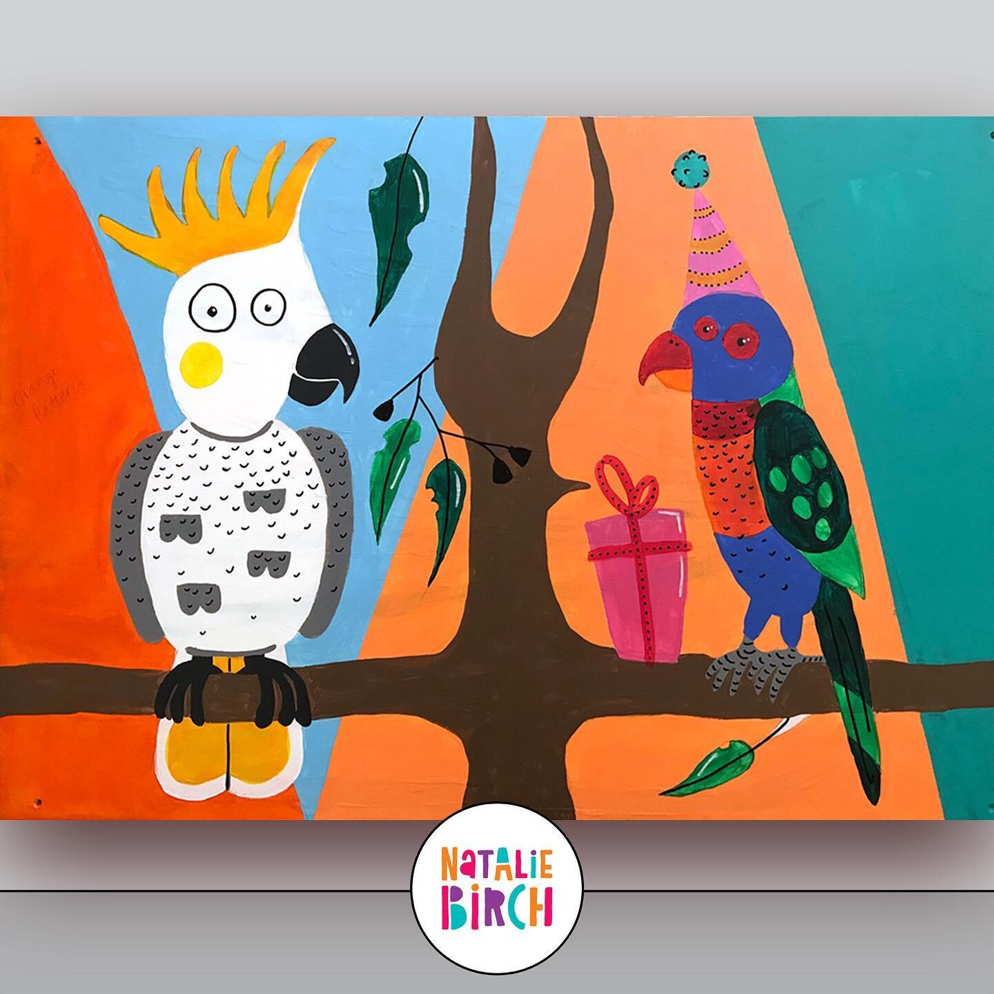 #australianbirds #triptych mural for the kids at Freedom Club Keysborough.
Panel 2/3.
Acrylic on timber.

#acrylicpainting #muralpainting #worldofcolour #paintingforkids #artforkids #cartoonbirds #cockatoo #rainbowlorikeet #illustration #kidsillustra