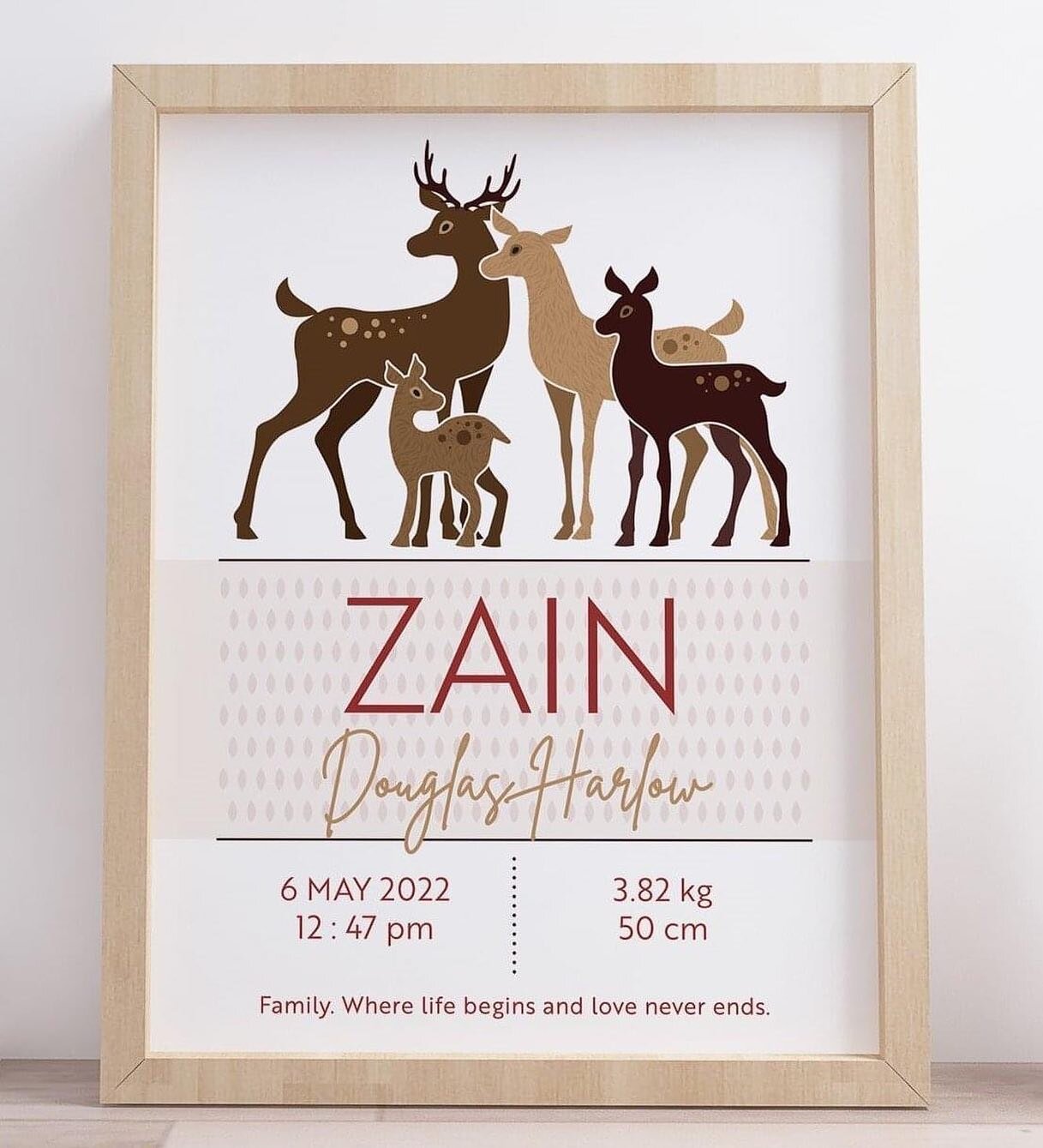 What a lovely testimonial from Jo on my latest piece, which has gone to its new home with baby Zain. Thanks for working with me, Jo! &lt;3

&quot;I can finally share a picture of this beautiful, original artwork designed by the very talented Natalie 