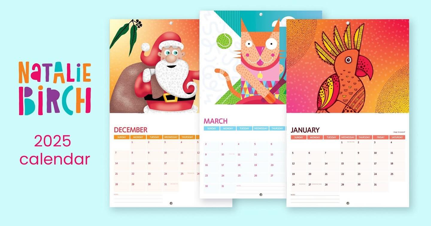 ⭐️ TAKING FINAL ORDERS ⭐️ 
My 2025 art calendar is going to print!
Some new illustrations, some variations and a few of my old favourites. It&rsquo;s A4 landscape and printed in Australia on beautiful quality paper. $25aud + postage. Let me know if y