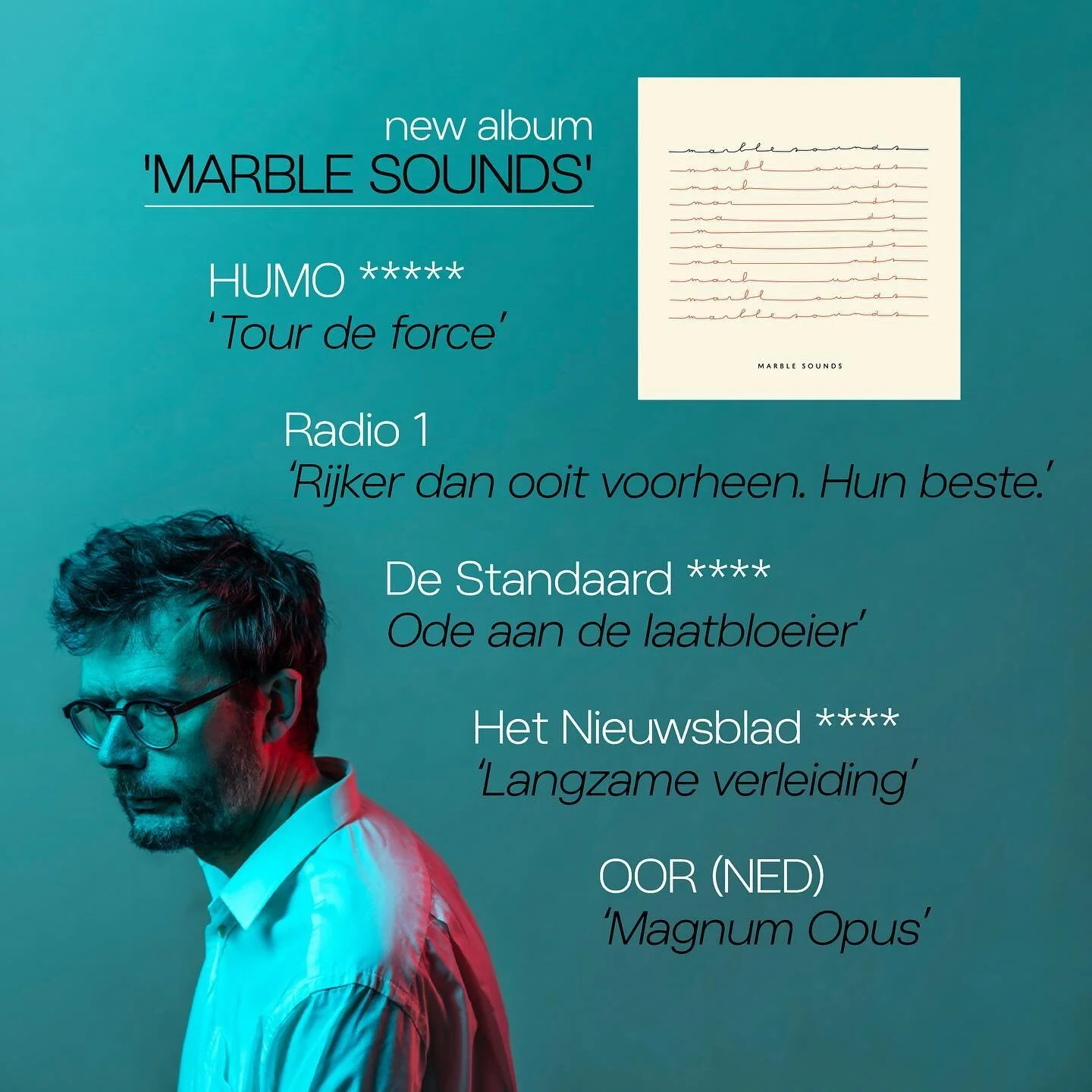 We couldn't be happier with the way our new album is being received. Thank you for listening! We are looking forward to welcoming at one of the upcoming club shows. More info on www.marblesounds.com/tour