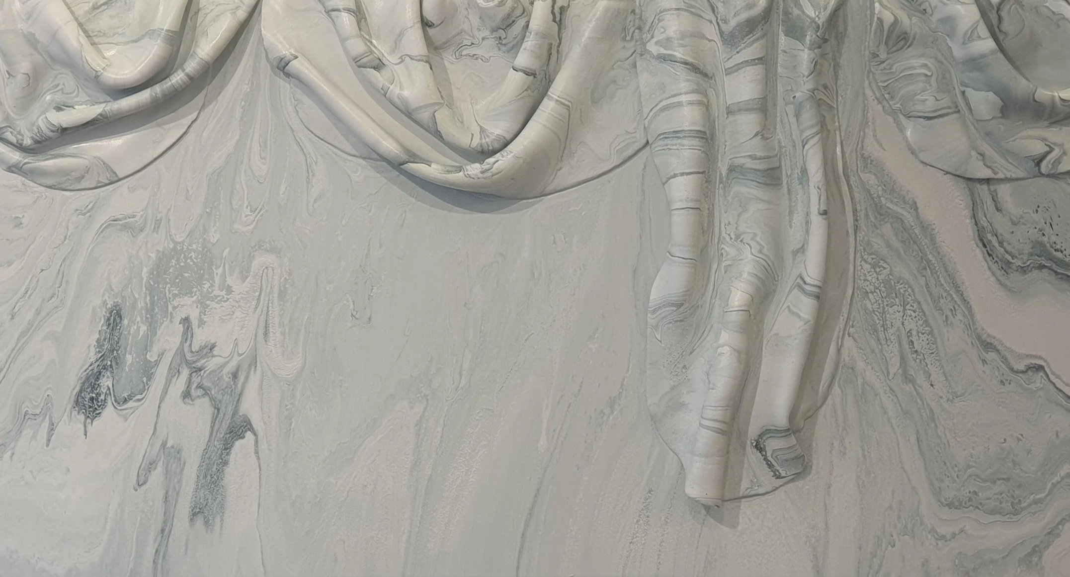 sculpture wall painting acrylics mint green
