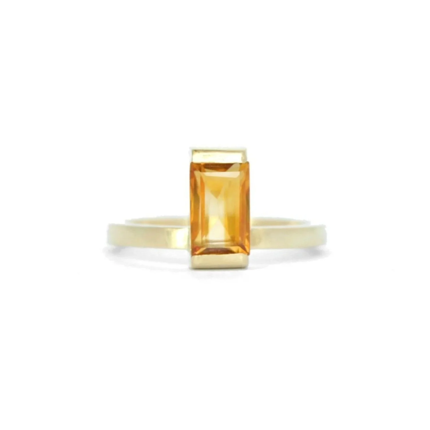 9k yellow gold, citrine