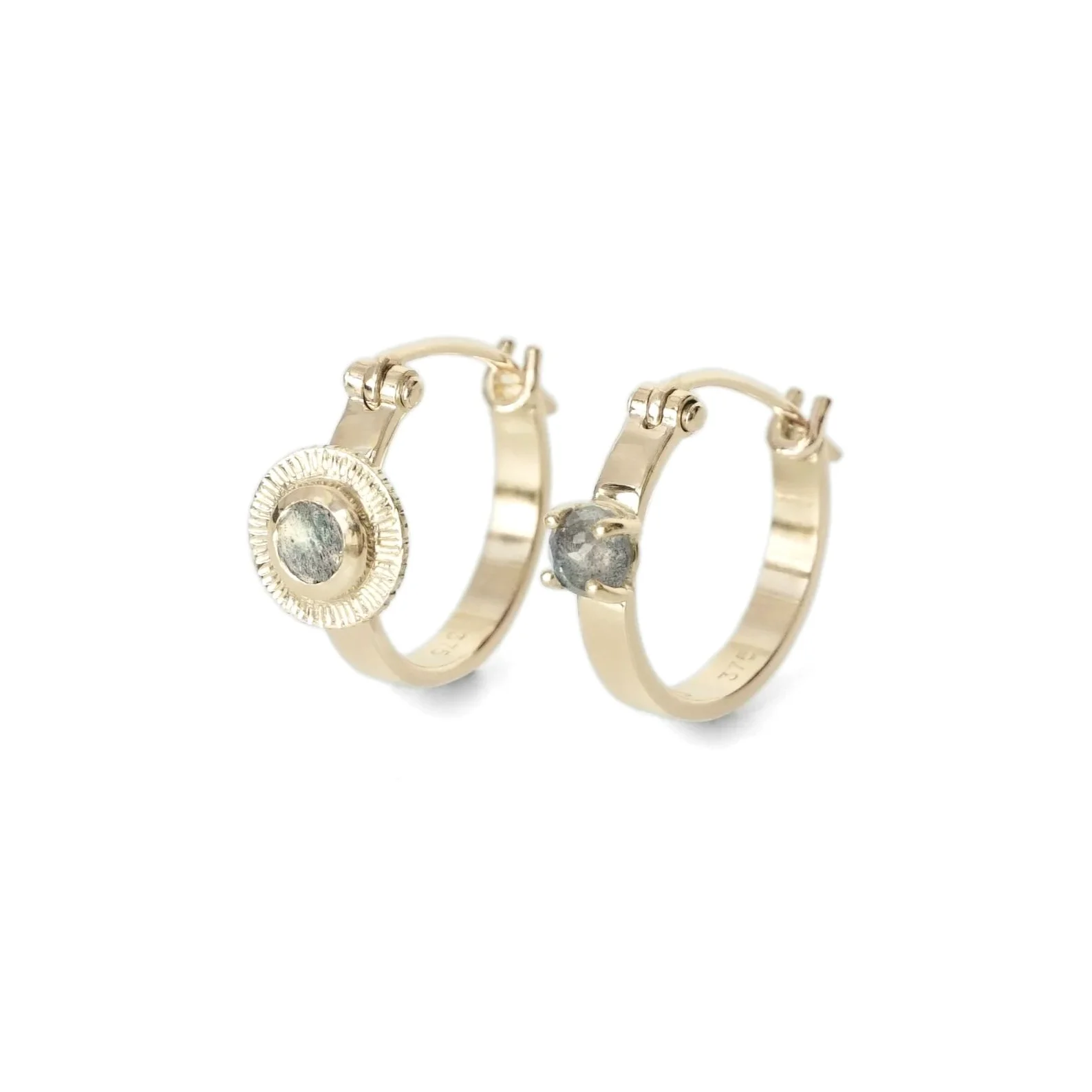 9k yellow gold, labradorite