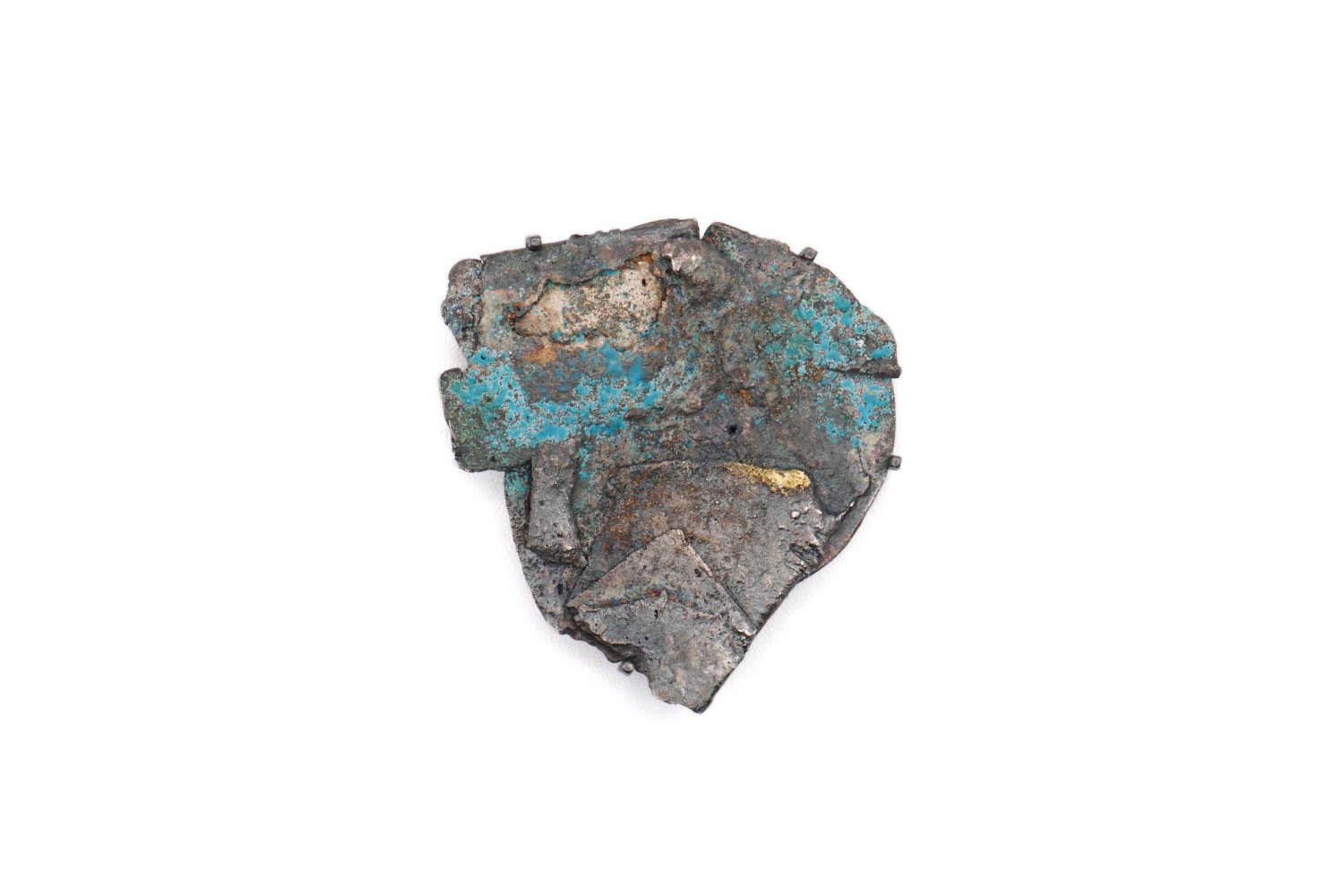 Sterling silver, vitreous enamel, stainless steel, gold leaf, gold