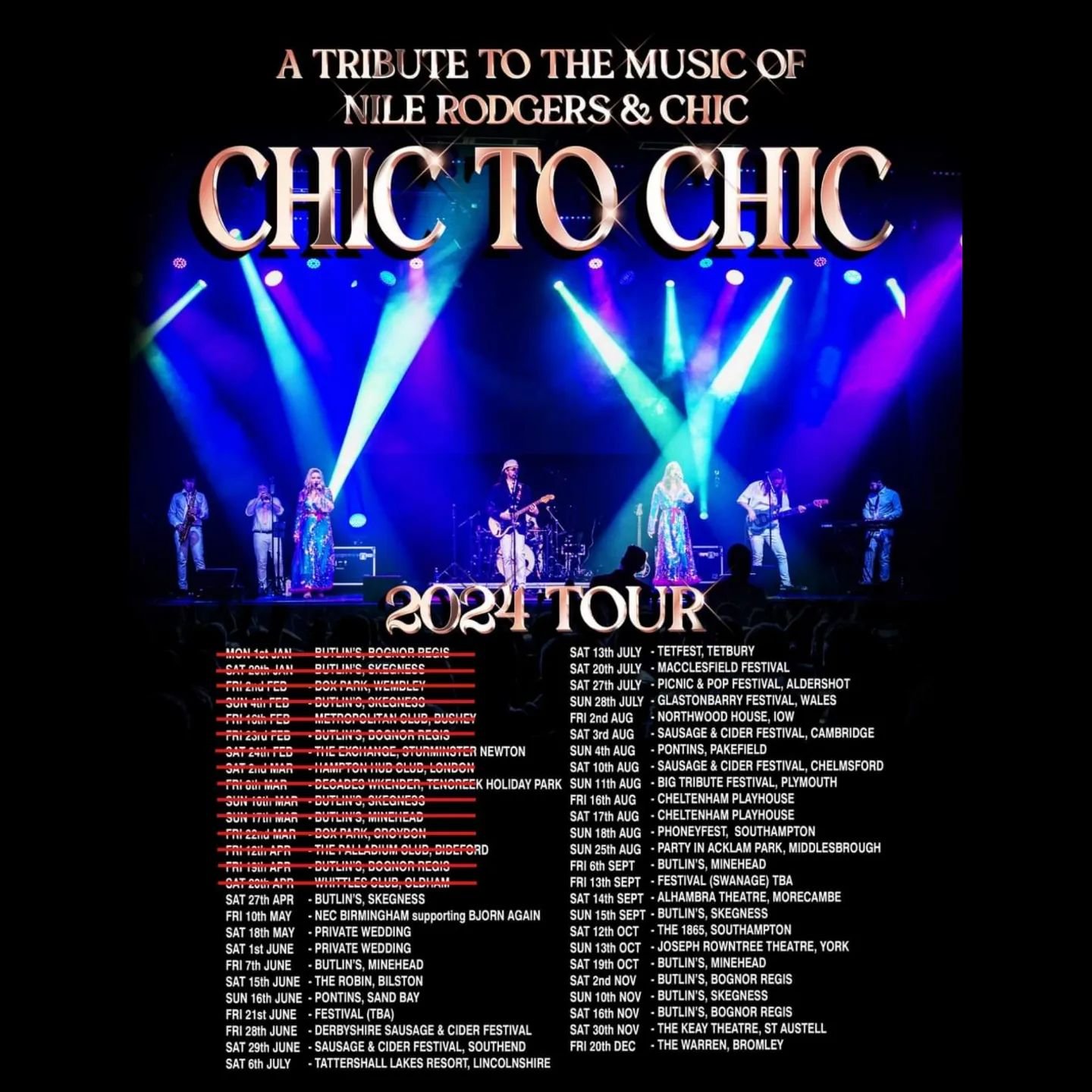 We've got lots going on this year, check out our tour poster, and keep updated on when/where you can catch us.

#nilerodgersandchictribute #chictributeband #chic #chictochic #nilerodgersandchictributeshow #chictributeshow #disco #nilerodgersandchic #