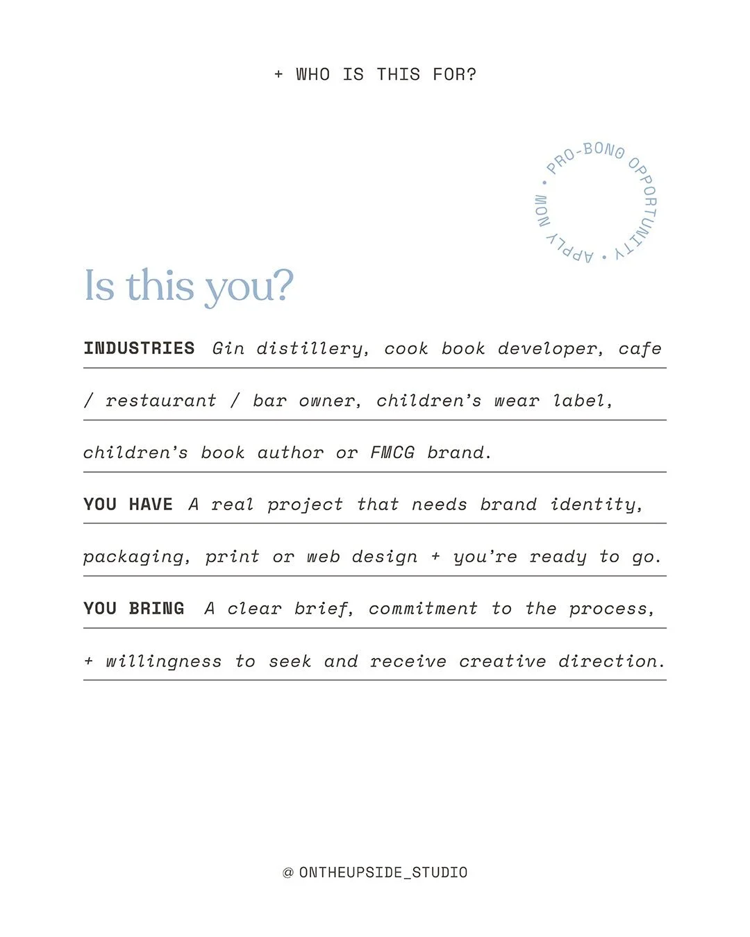 LAST DAY - applications close COB. Link in bio > Dream Brief. Jac x