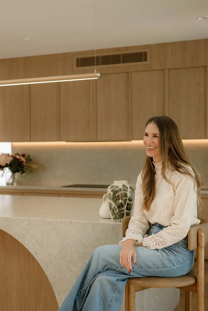 Jackie Ryder, Founder + Designer, On the Upside studio based on the Sunshine Coast. Photo by Rachael Gerhard.