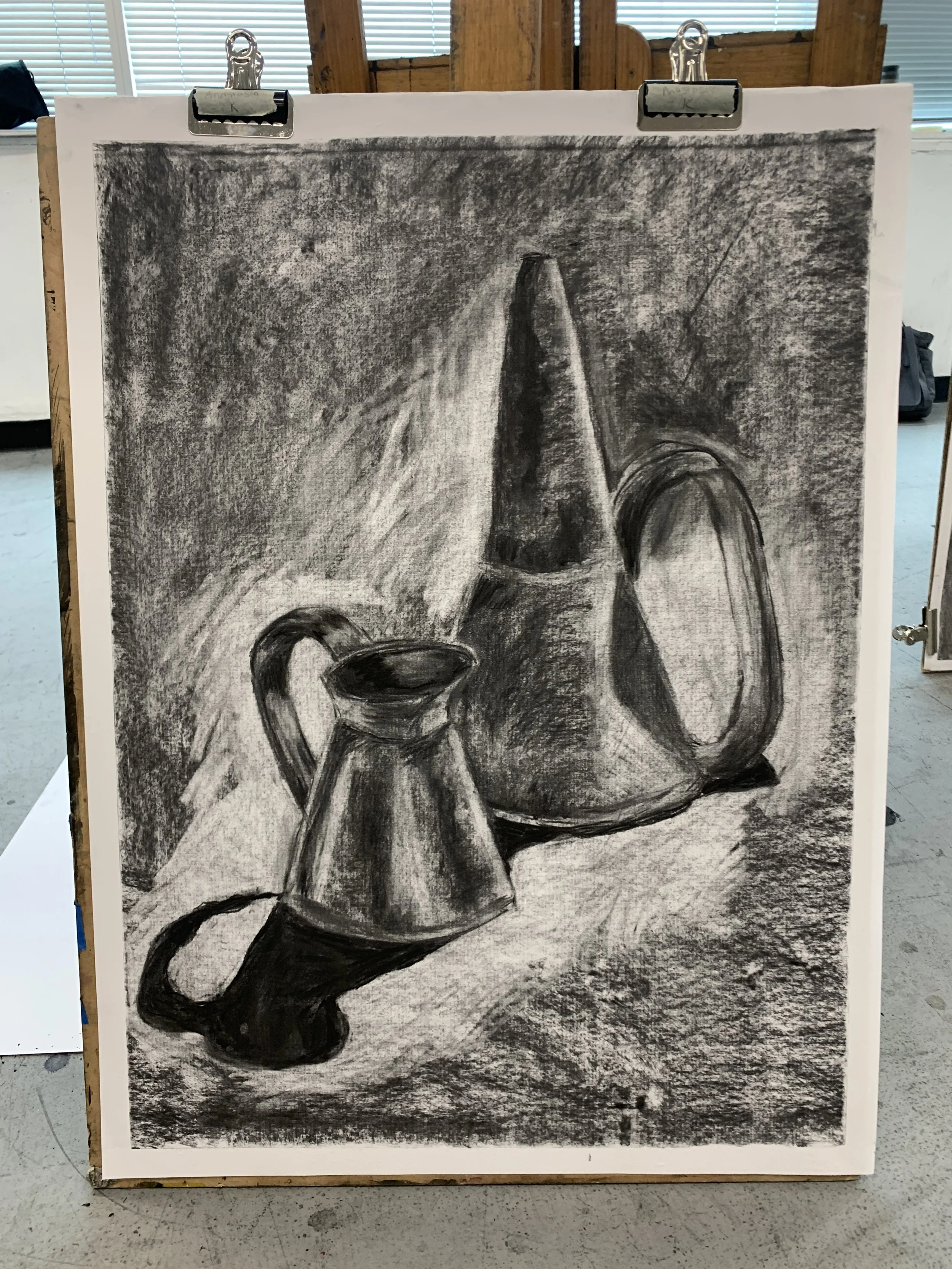 'metal objects' charcoal on paper, 2023