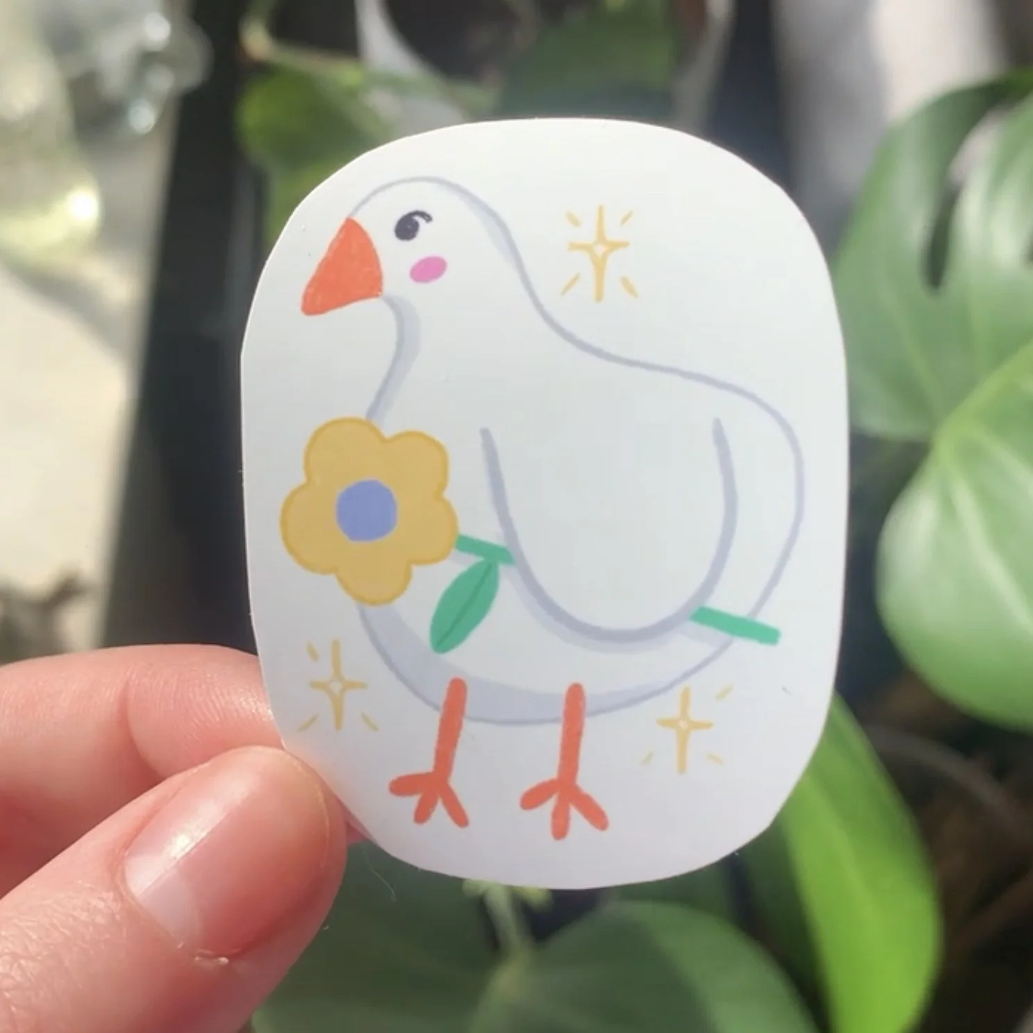 adorable goose - vinyl sticker