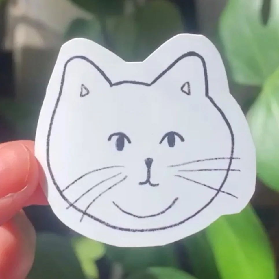 chubby cat doodle - vinyl sticker