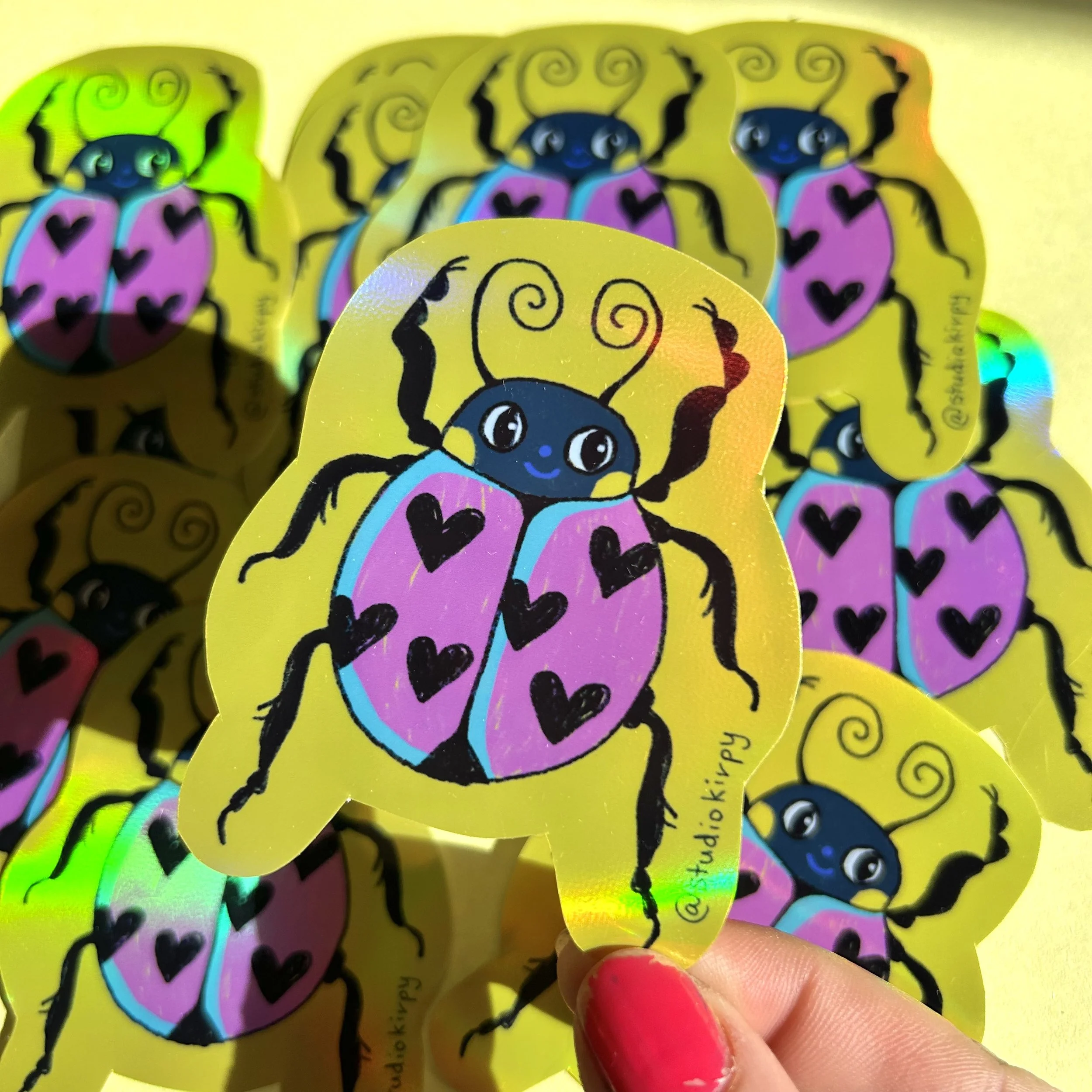 holographic ladybug sticker