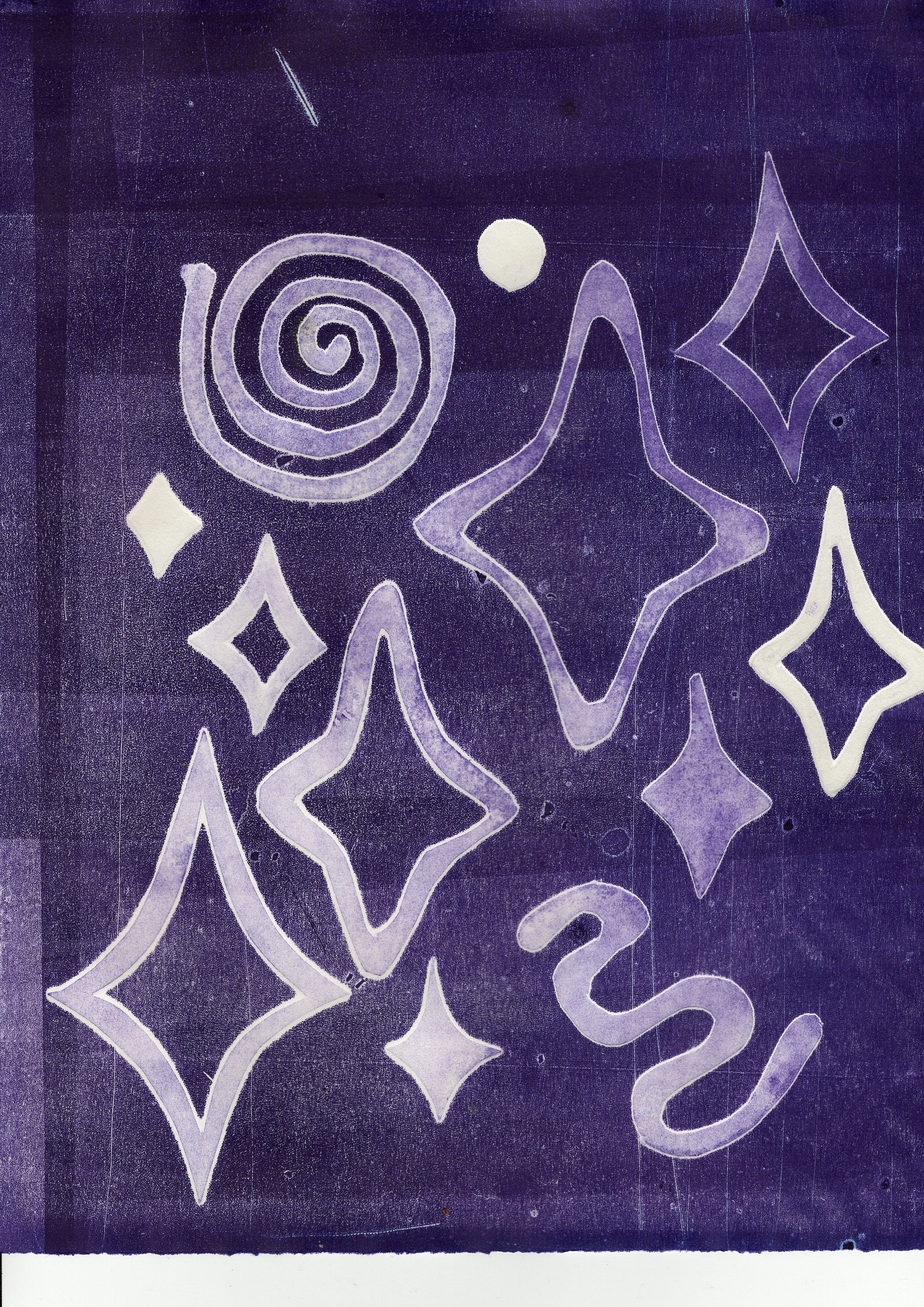 'star stencils' lino stencil print, 2024