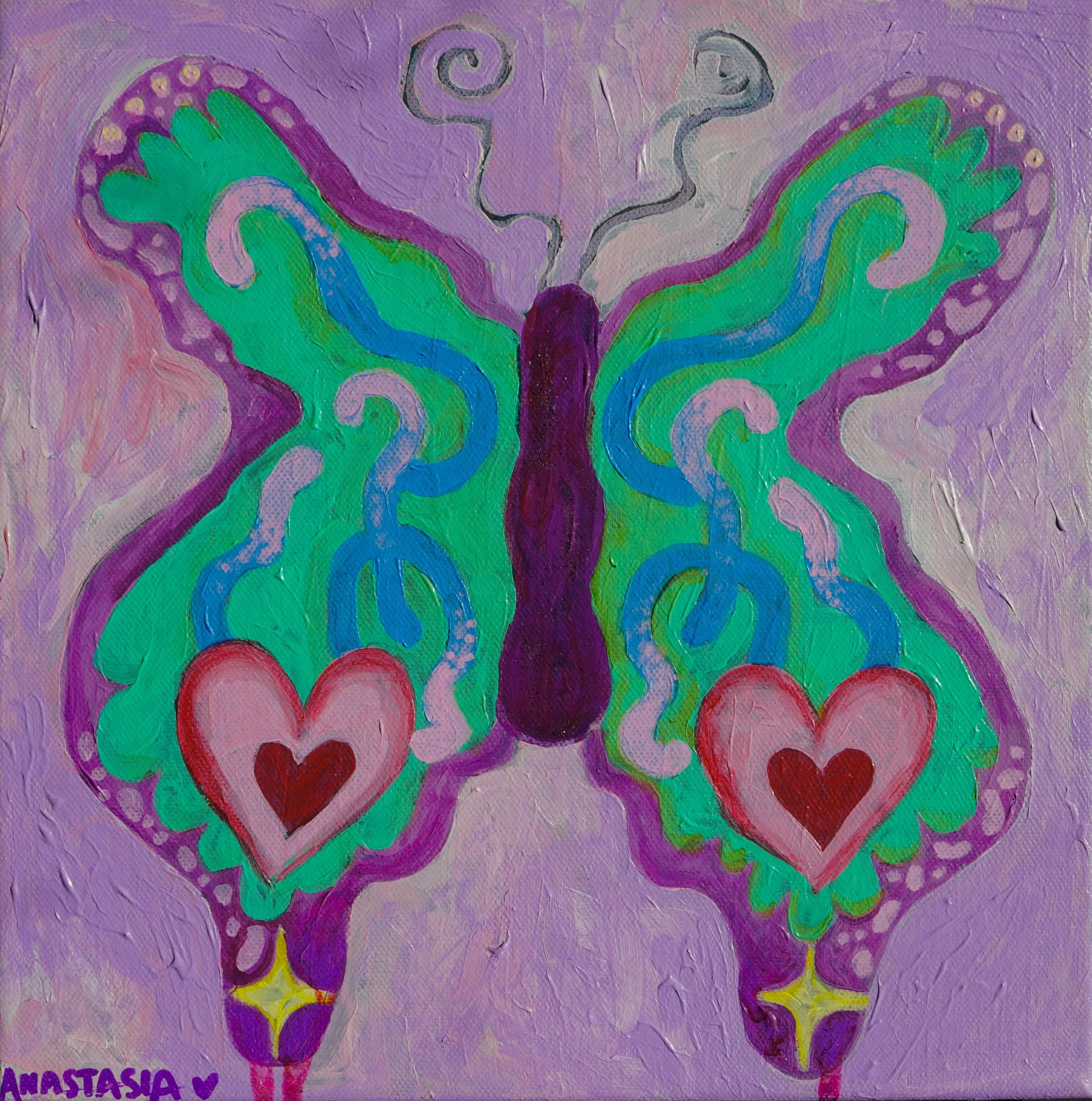 whimsical butterfly - original acrylic painting