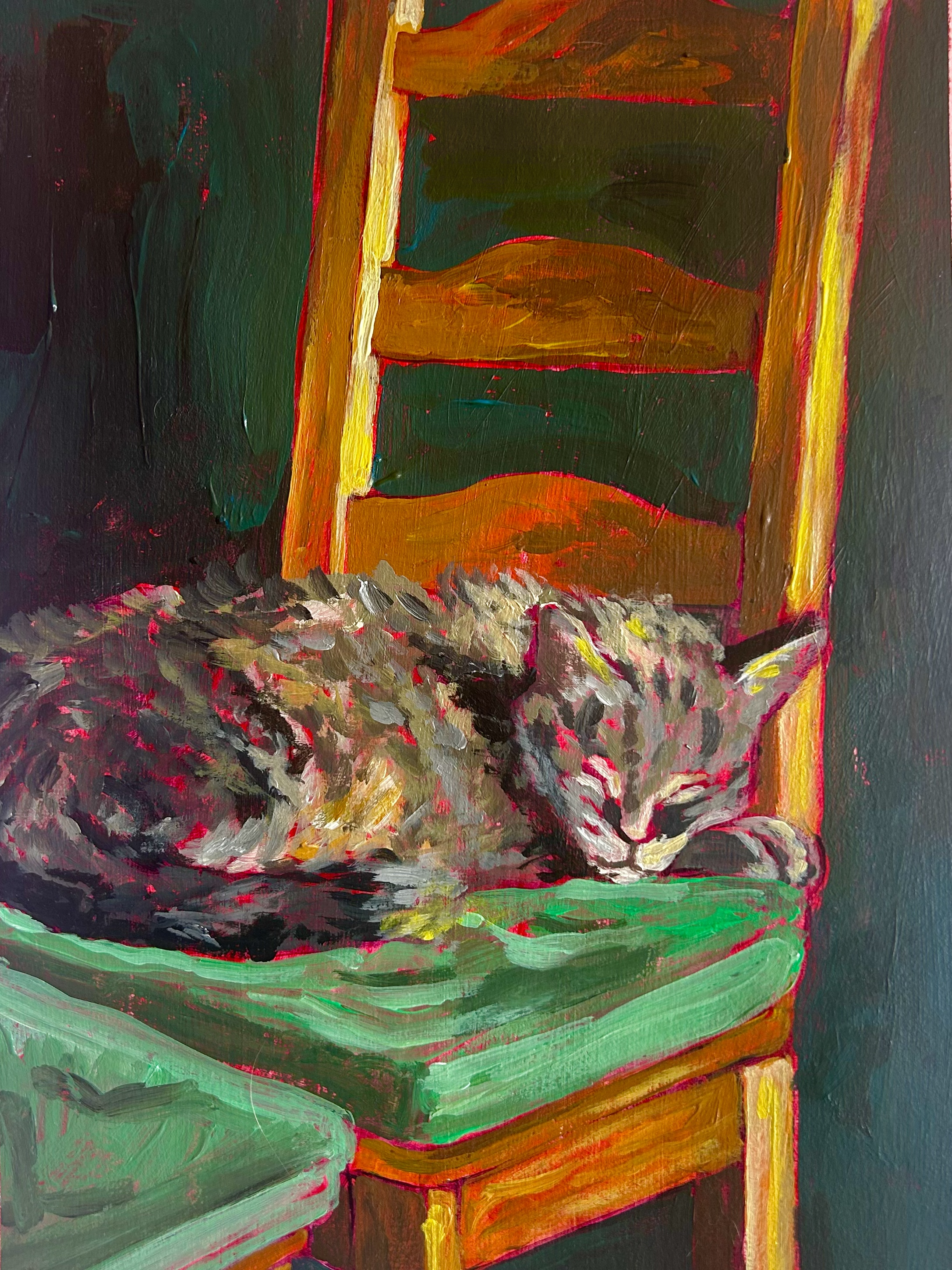'afternoon warmth' acrylic paint, 2024
