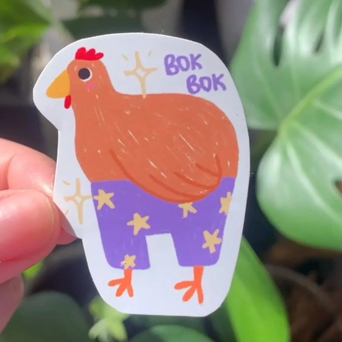 whimsical chicken - vinyl sticker
