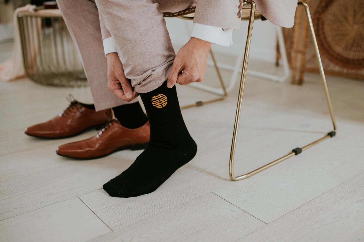 Men's Custom Embroidered Dress Socks