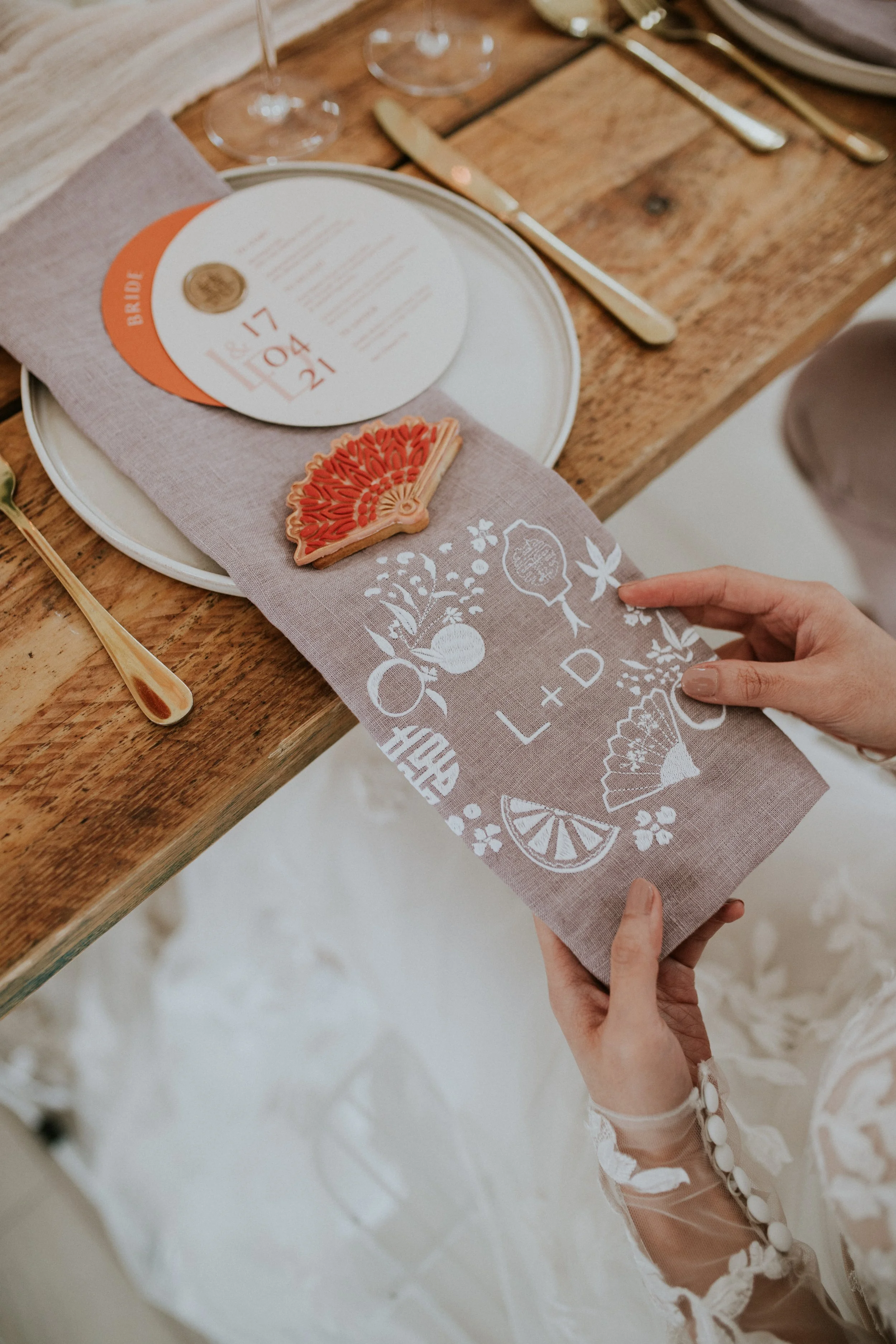 Wedding Embroidered Linen Table Napkin