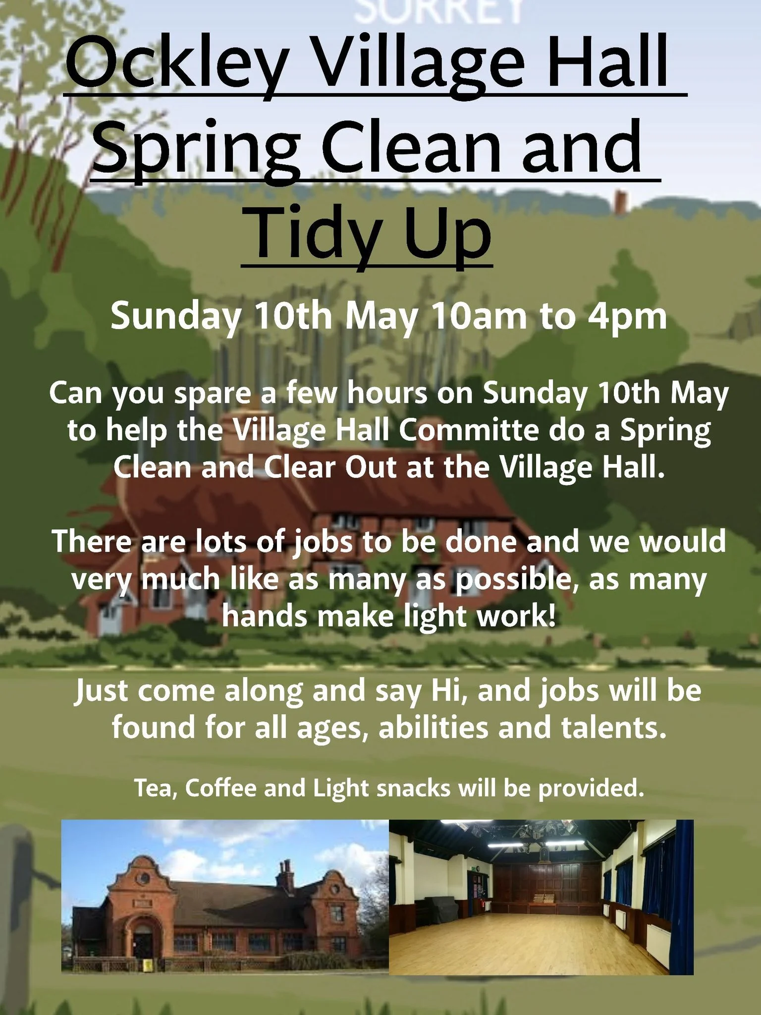 Ockley Village Hall - tidy up