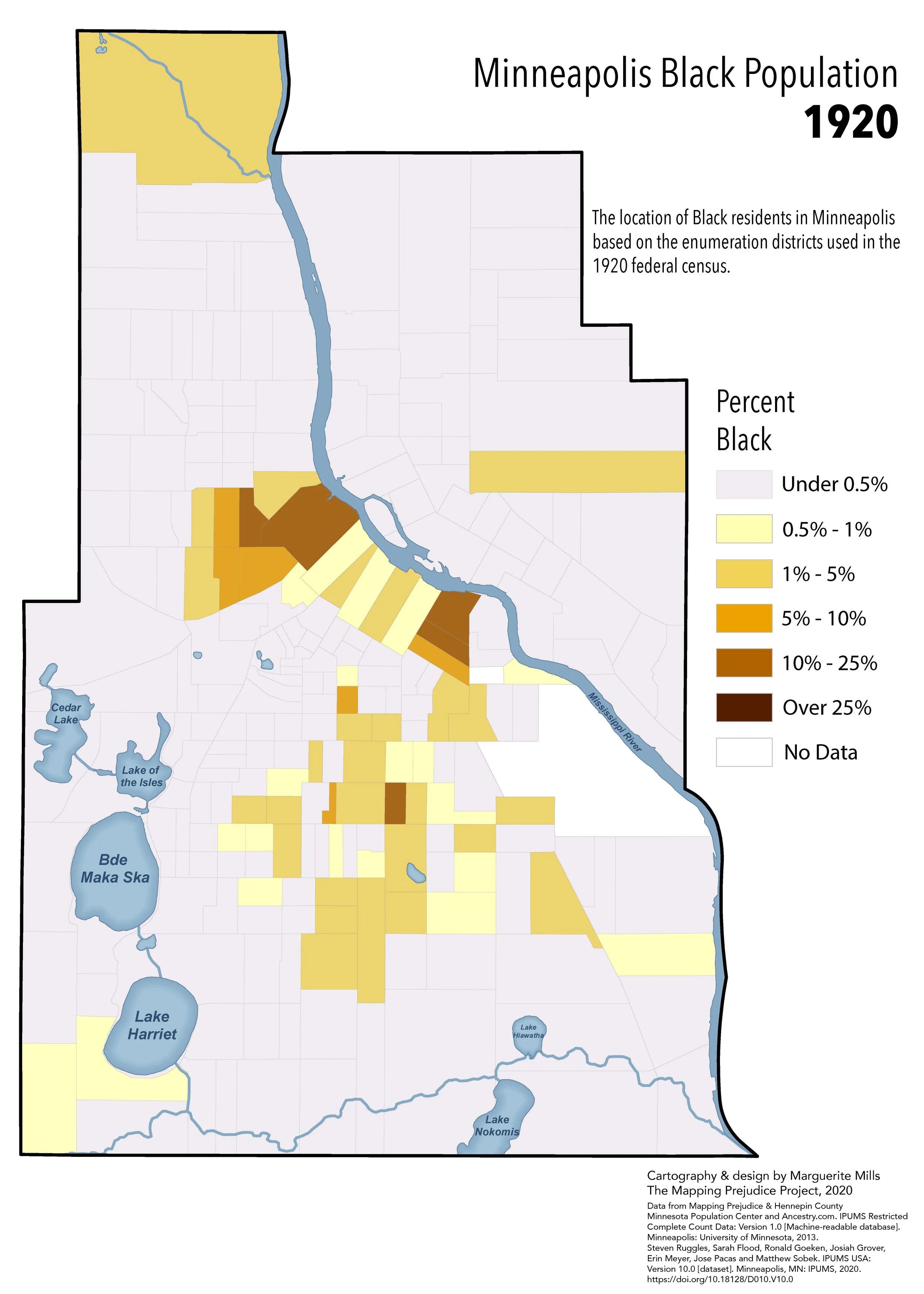 “Minneapolis Black Population 1920,” Mapping Prejudice Project, Mapping Prejudice, accessed Aug. 11, 2026.