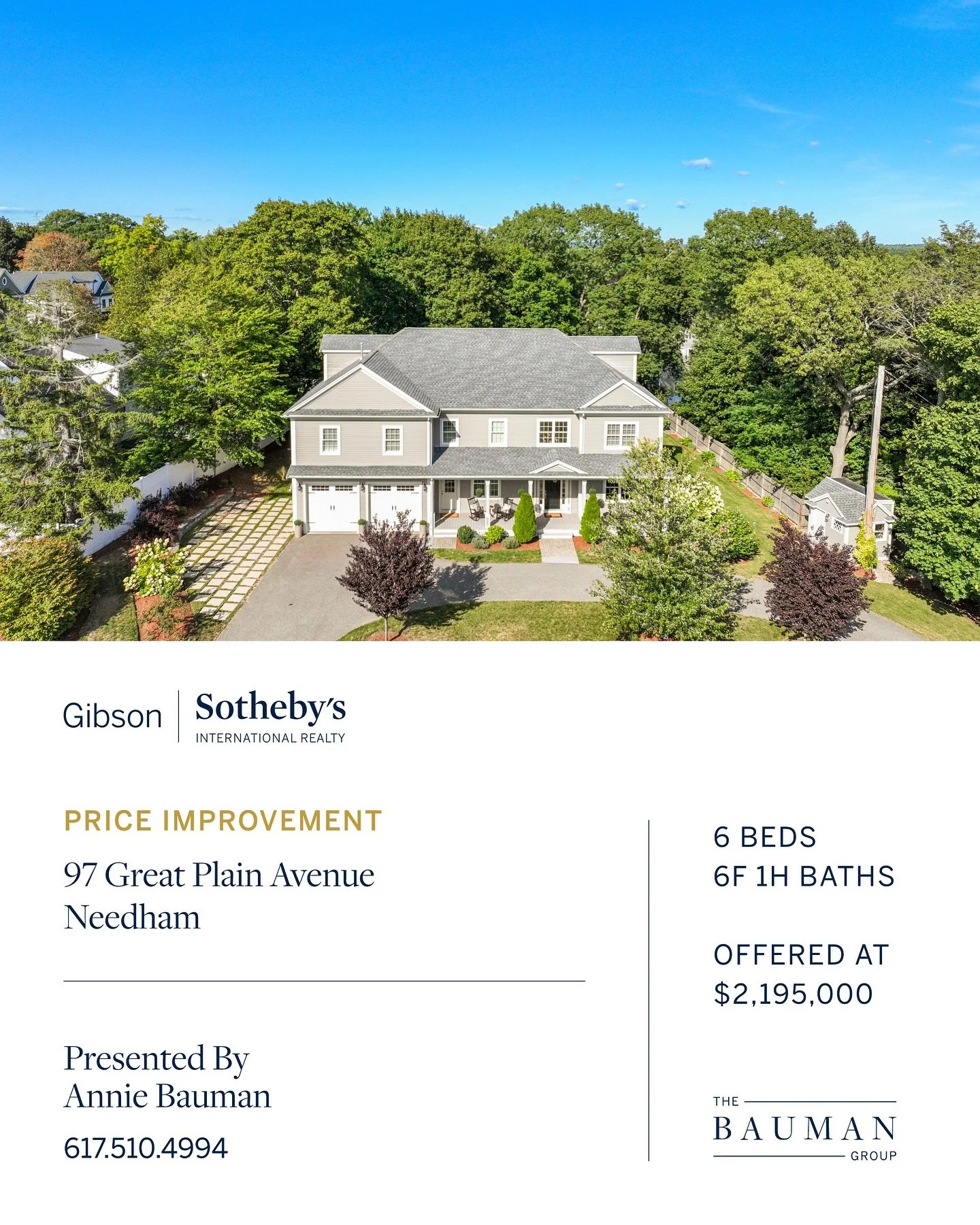Extraordinary opportunity NOW @ 97 Great Plain Ave NEEDHAM. Offered for $2,195,000. 

Spectacular young contemporary colonial built by premier builder and meticulously maintained by current owner.

7500 square feet of finished living spaces including