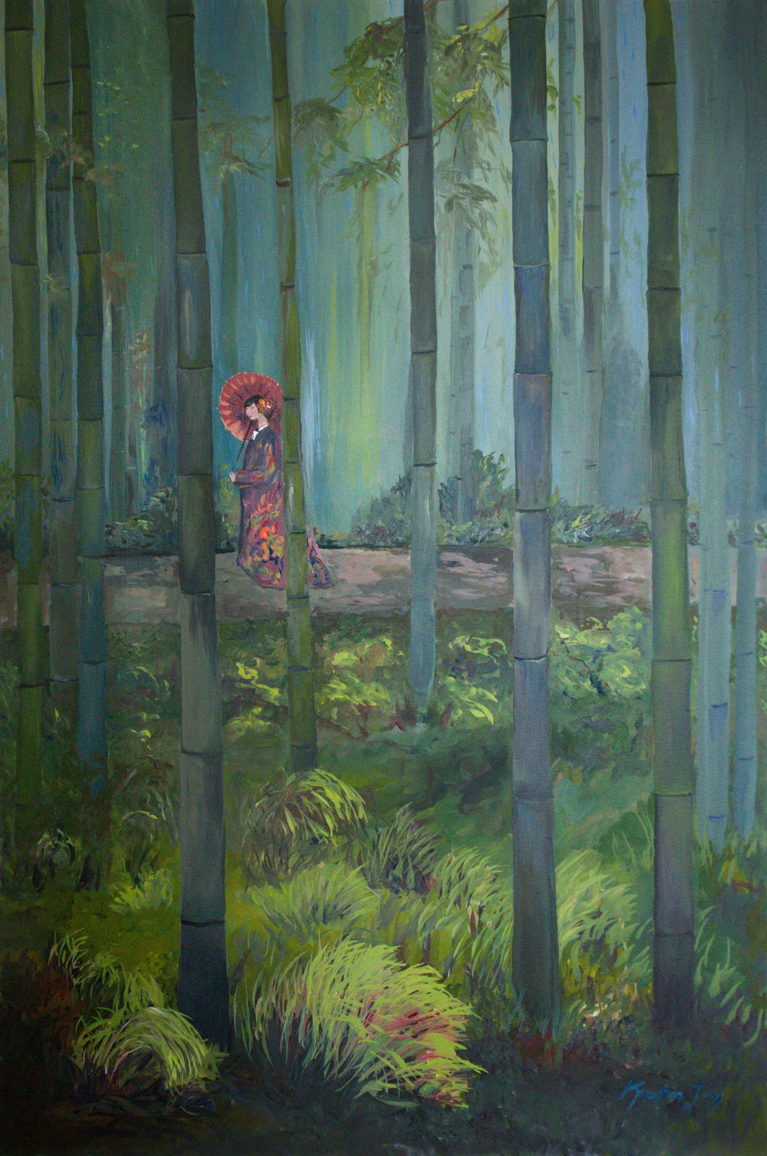 Kyoto Bamboo Forest   Acrylic on canvas   24 x 36 in. $500