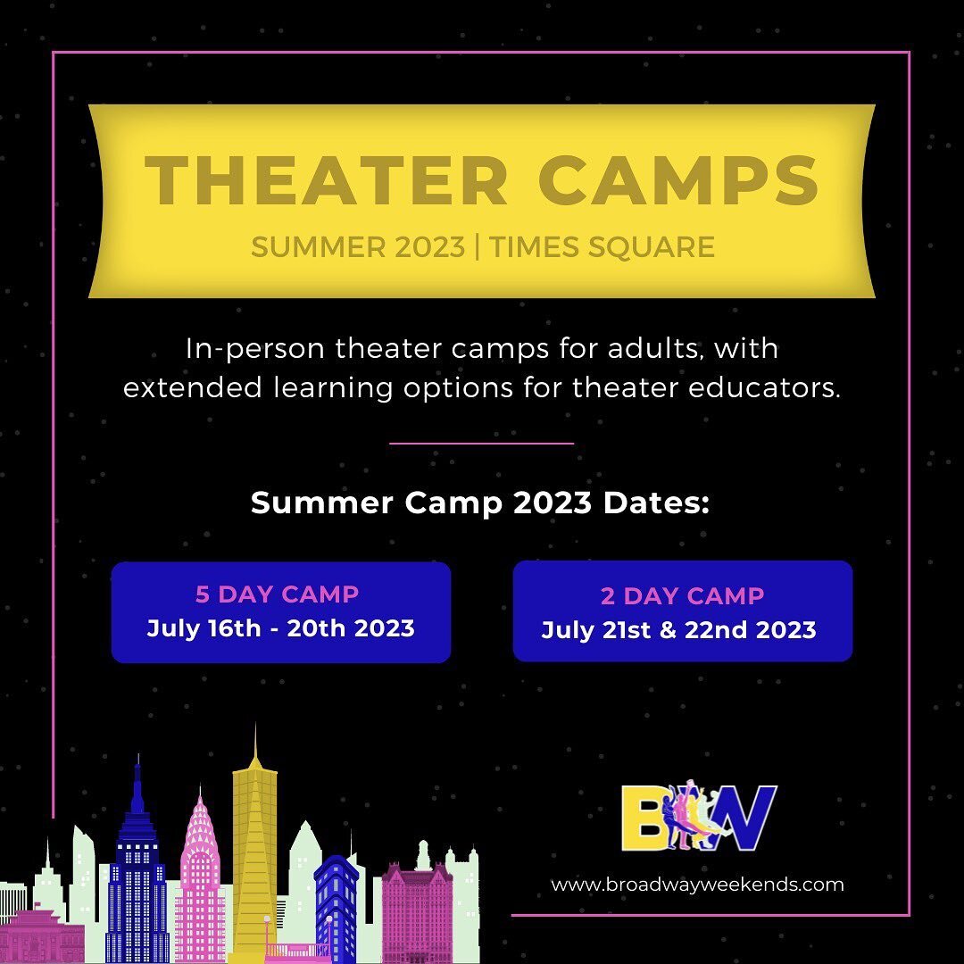 A Fantasy&nbsp;Theater&nbsp; Camp experience&nbsp;for Adults,&nbsp;held in the heart of NYC and taught by Broadway performers.
⭐️
A chance to refill your cup.
⭐️
A chance to perform in a supportive and fun environment.&nbsp;
⭐️
A chance to add to you