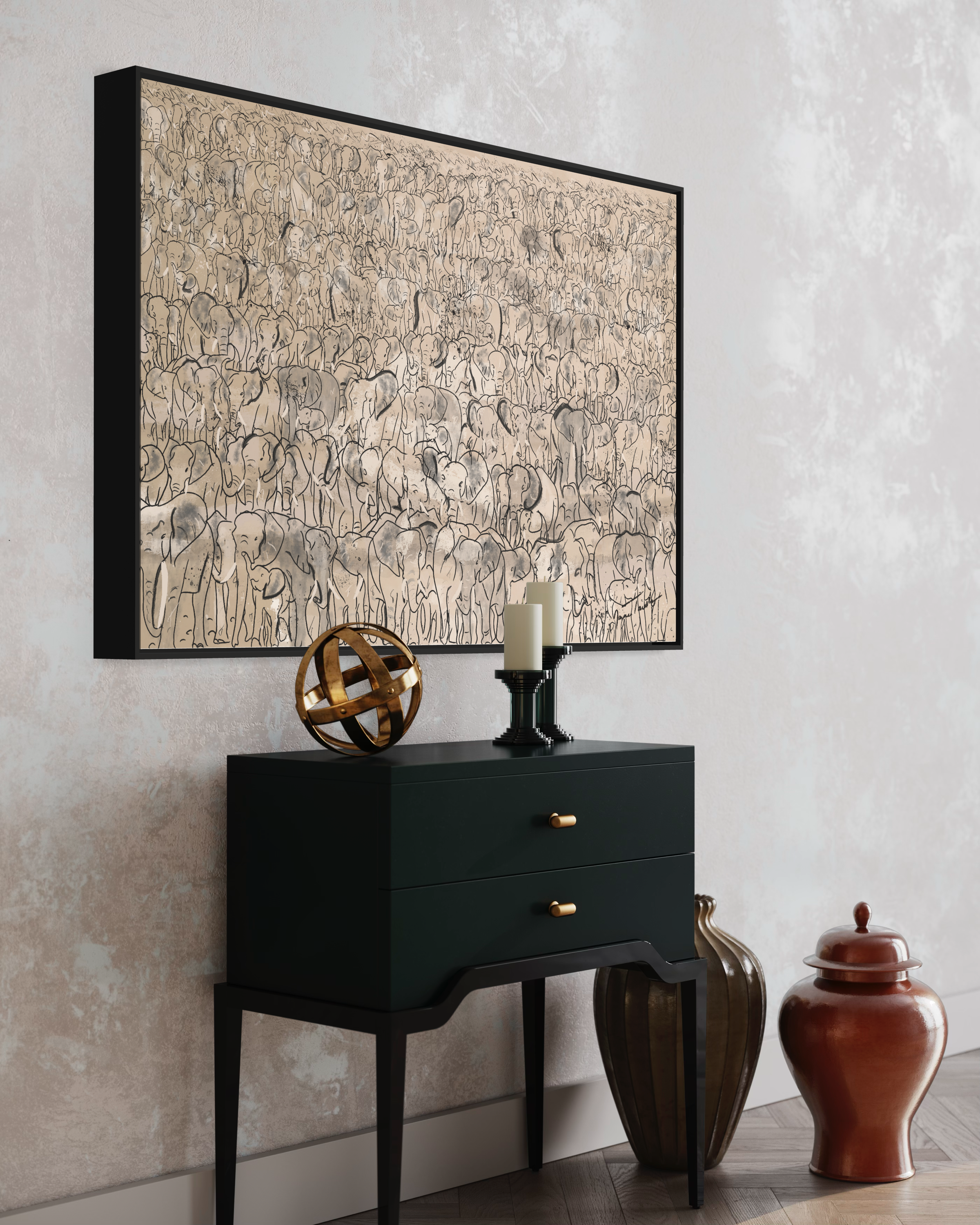Thundering Herd Landscape Black Frame Side.jpeg