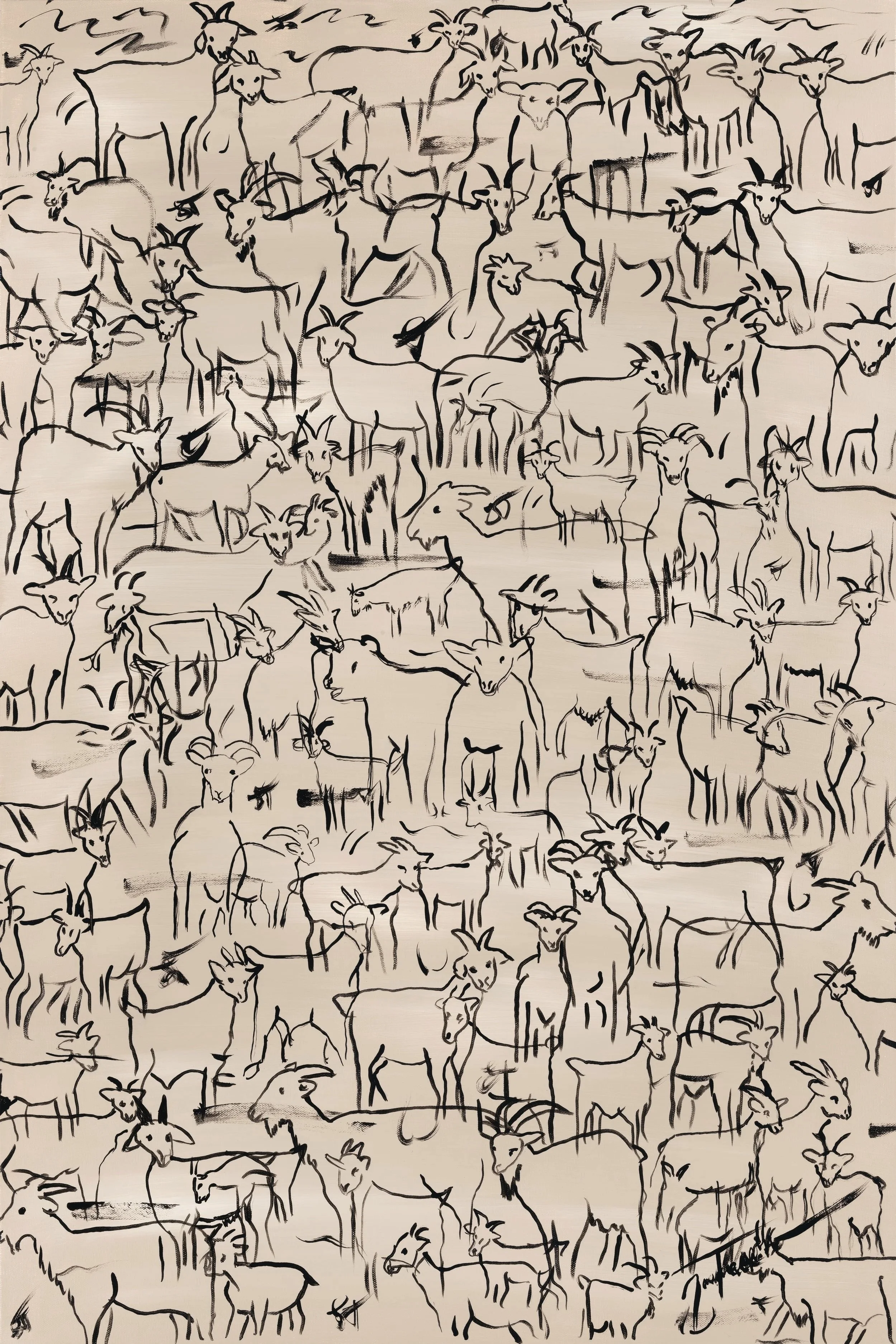 Playful Goat Primitive Herd