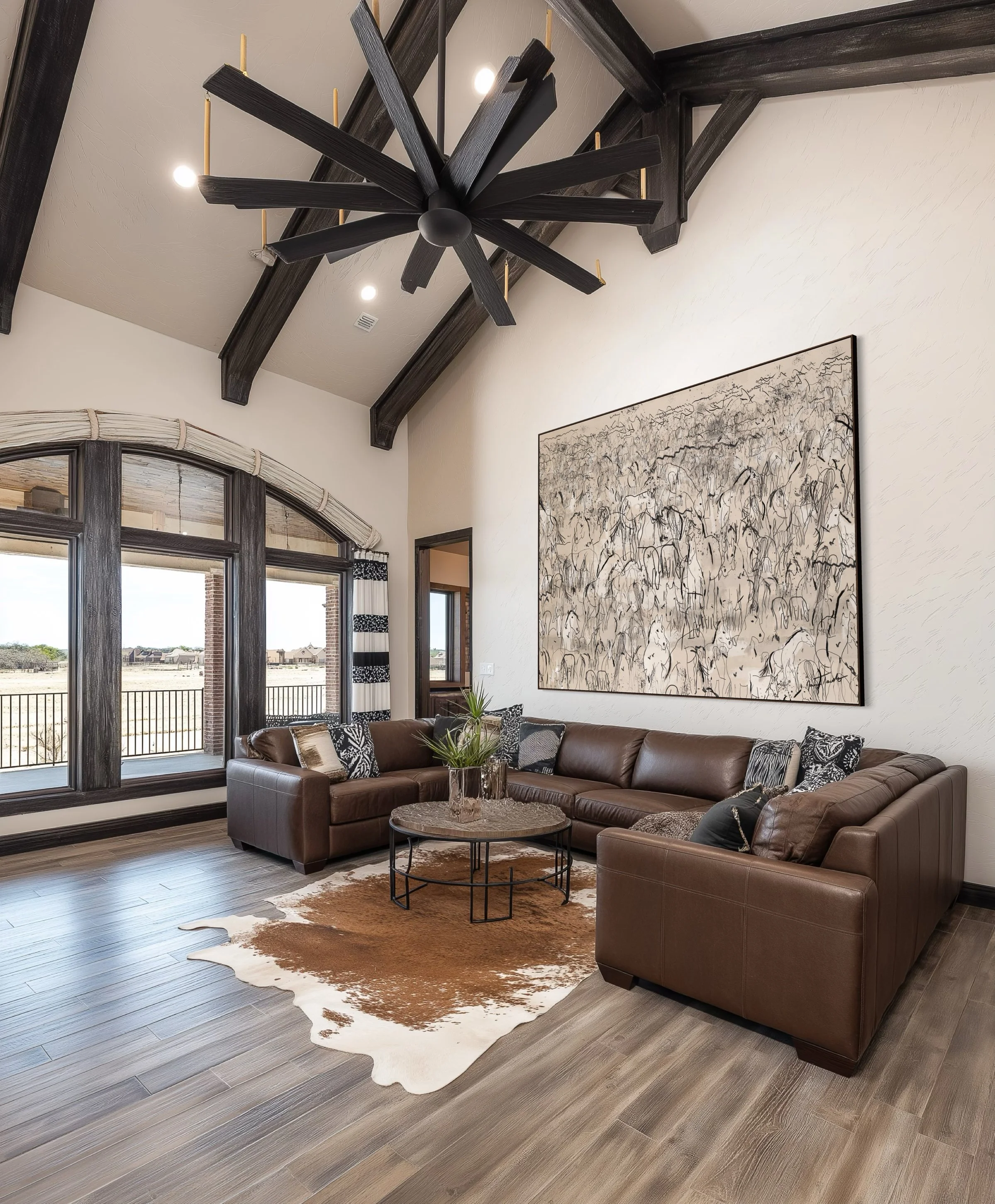 Best Selling Galloping Herd - 60" x 48" Black Framed Canvas