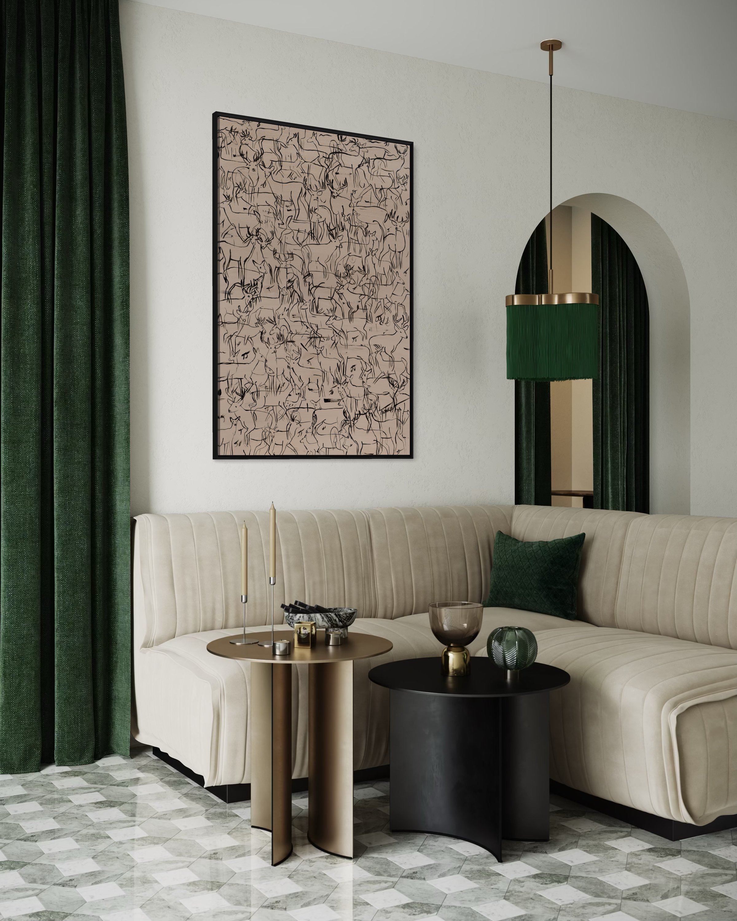 Whitetail Herd of Deer original painting