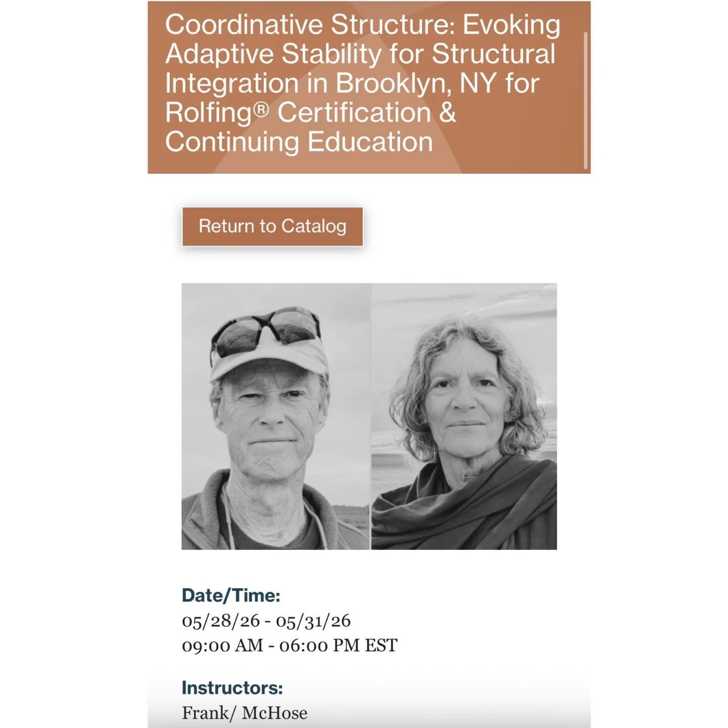 Bodywork and Movement friends - we are so excited to be hosting Kevin Frank and Caryn McHose of Resources in Movement this Spring! Please join us in Brooklyn for four days of incredible learning. 

From Kevin and Caryn:

&ldquo;In this course, you wi