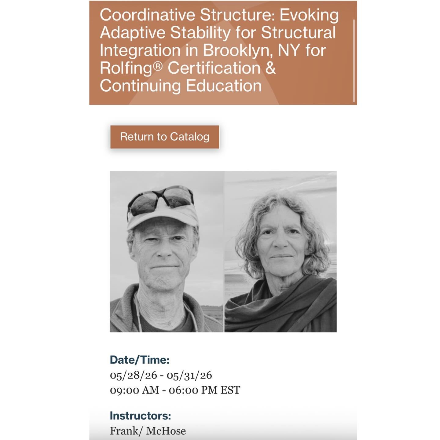 Bodywork and Movement friends - we are so excited to be hosting Kevin Frank and Caryn McHose of Resources in Movement this Spring! Please join us in Brooklyn for four days of incredible learning. 

From Kevin and Caryn:

&ldquo;In this course, you wi
