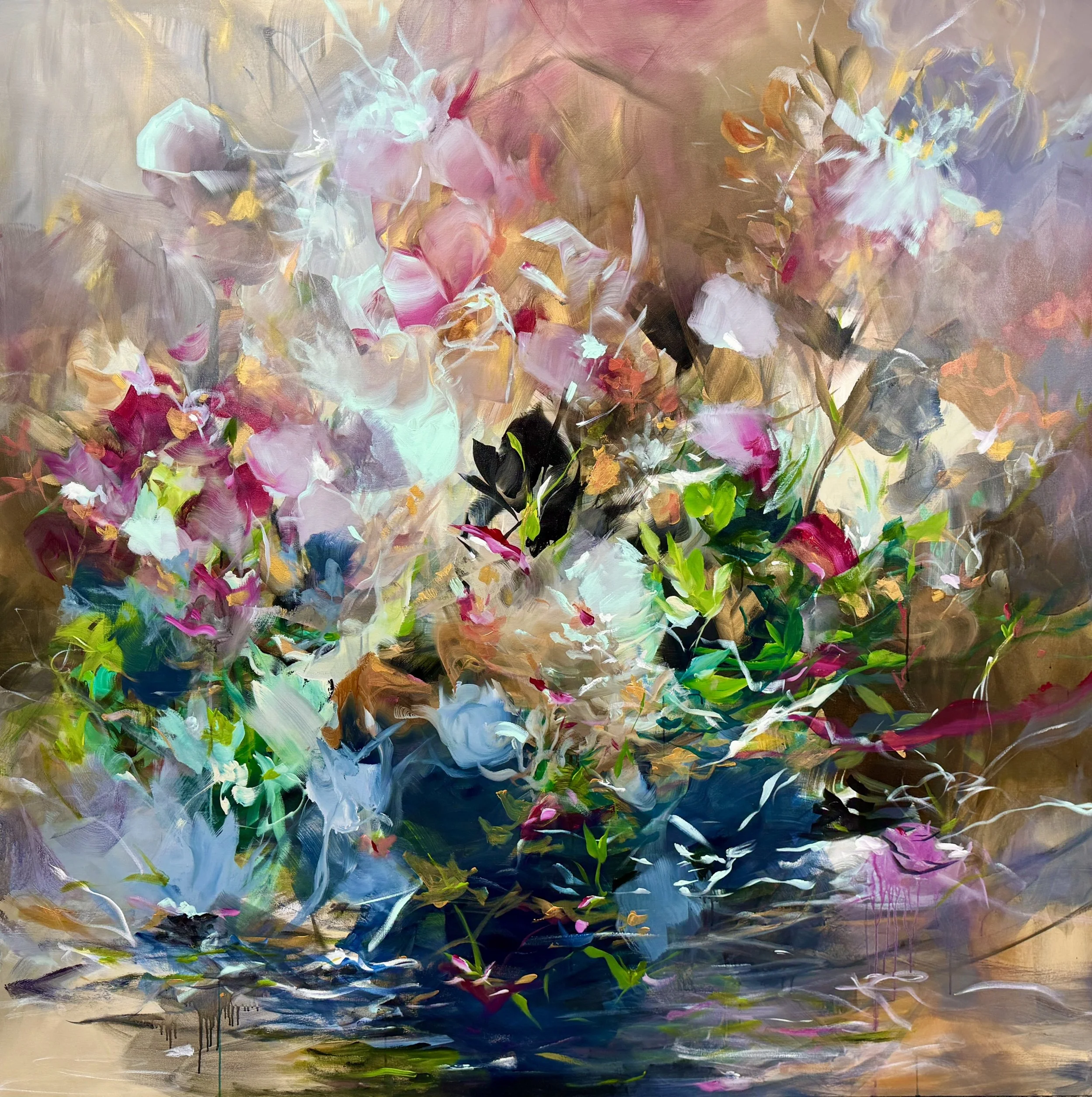 Ardeur
78h x 78w in. 
Painting on Canvas
©2026 Jennifer J. L. Jones
Available at New River Fine Art, Ft. Lauderdale FL, U.S.