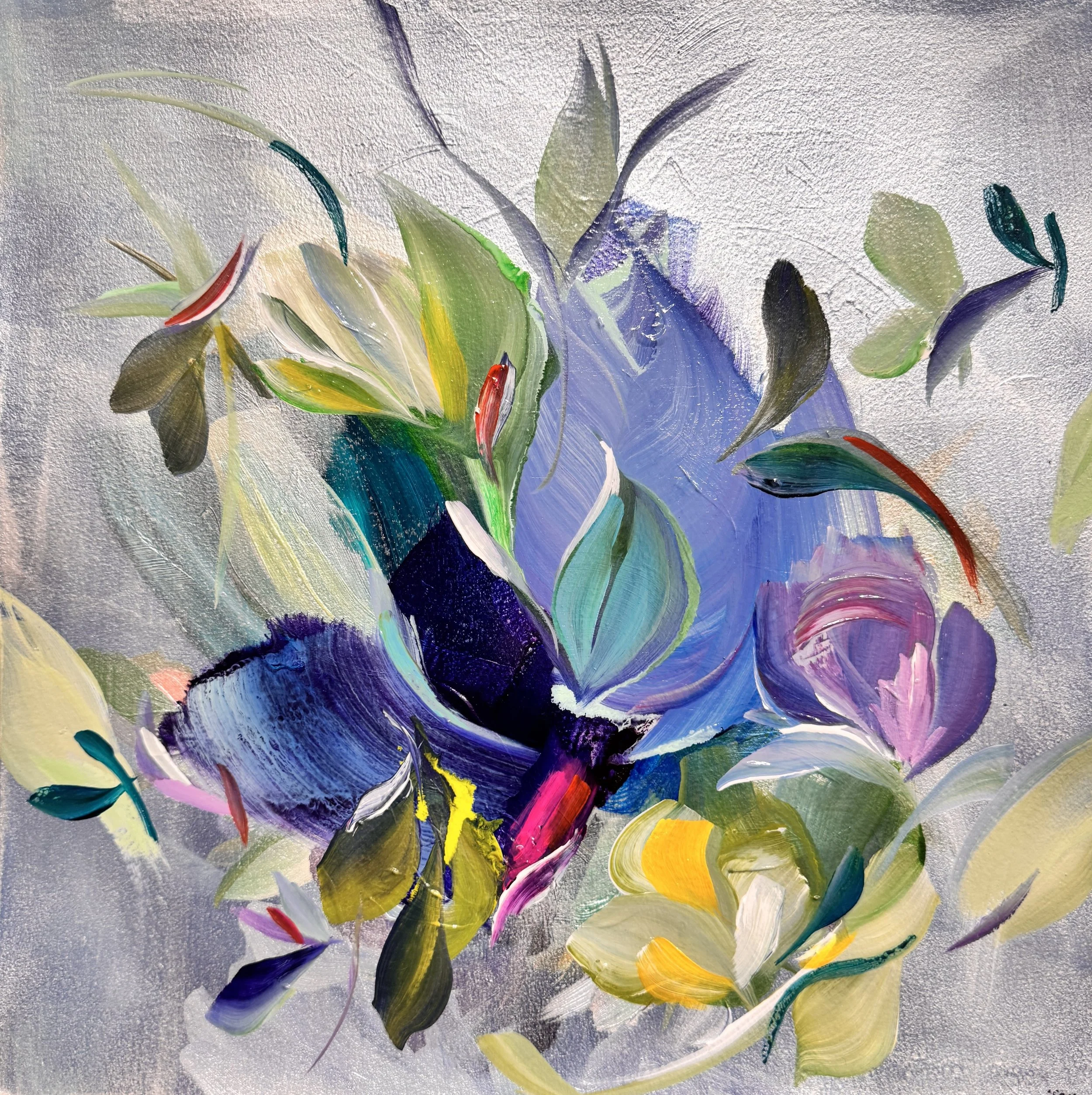 Celestine No. 3			
16h x 16w in.
Painting on paper
©2025 Jennifer J. L. Jones
Available at Hillary Whitaker Gallery, Ponte Vedra Beach, FL, U.S.