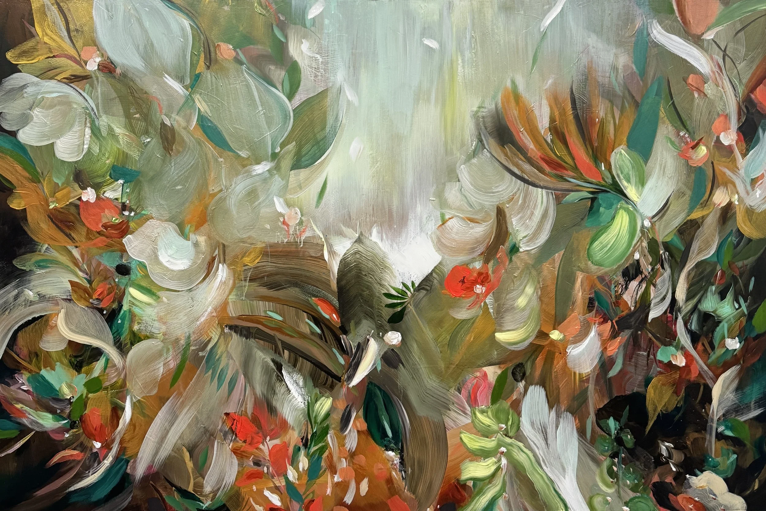 "Acadia" 40”H x 60”W Painting on Baltic Birch Wood Panel ©2024 Jennifer J. L. Jones SOLD