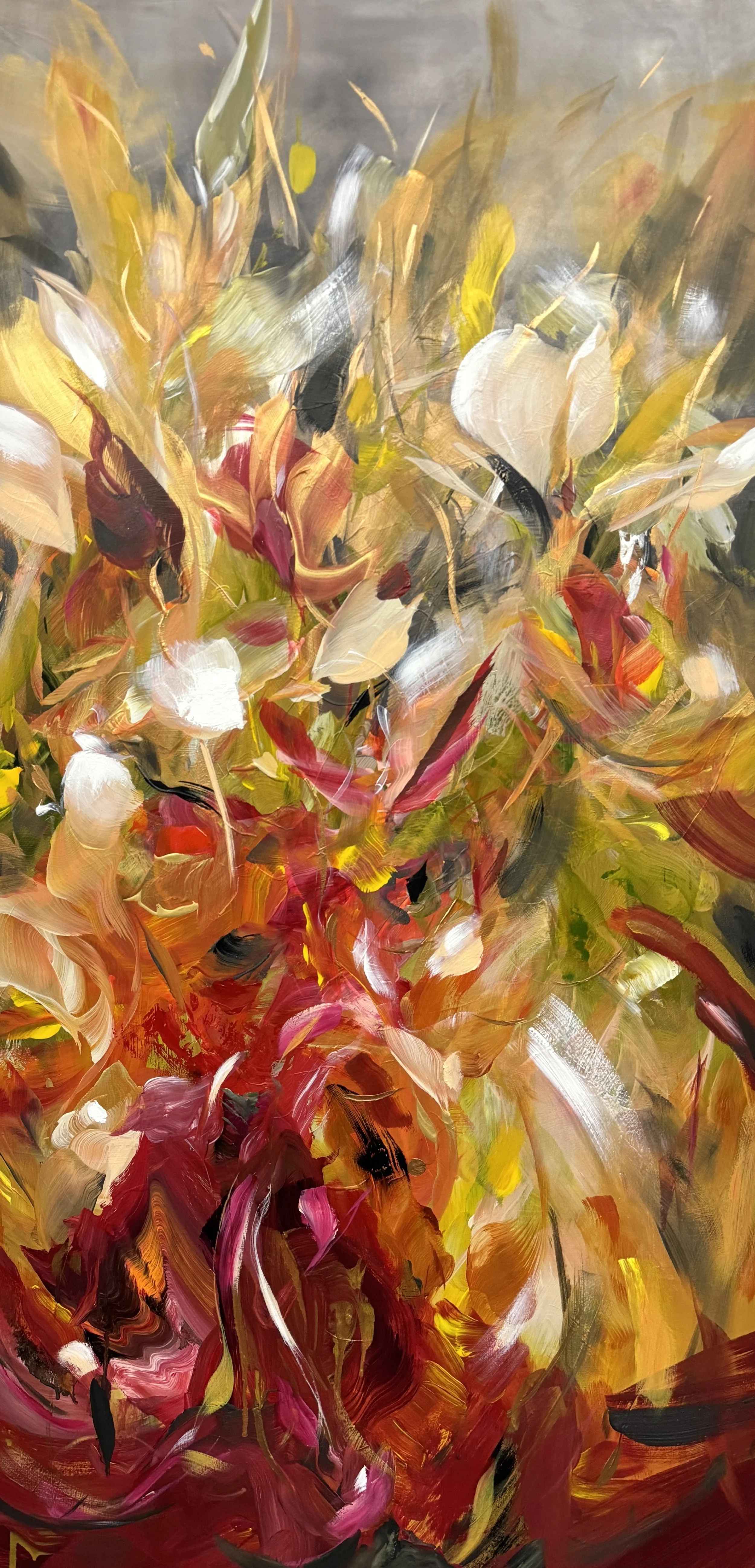 "Amari" 60”H x 30”W Painting on baltic birch wood panel ©2024 Jennifer J L Jones 
SOLD