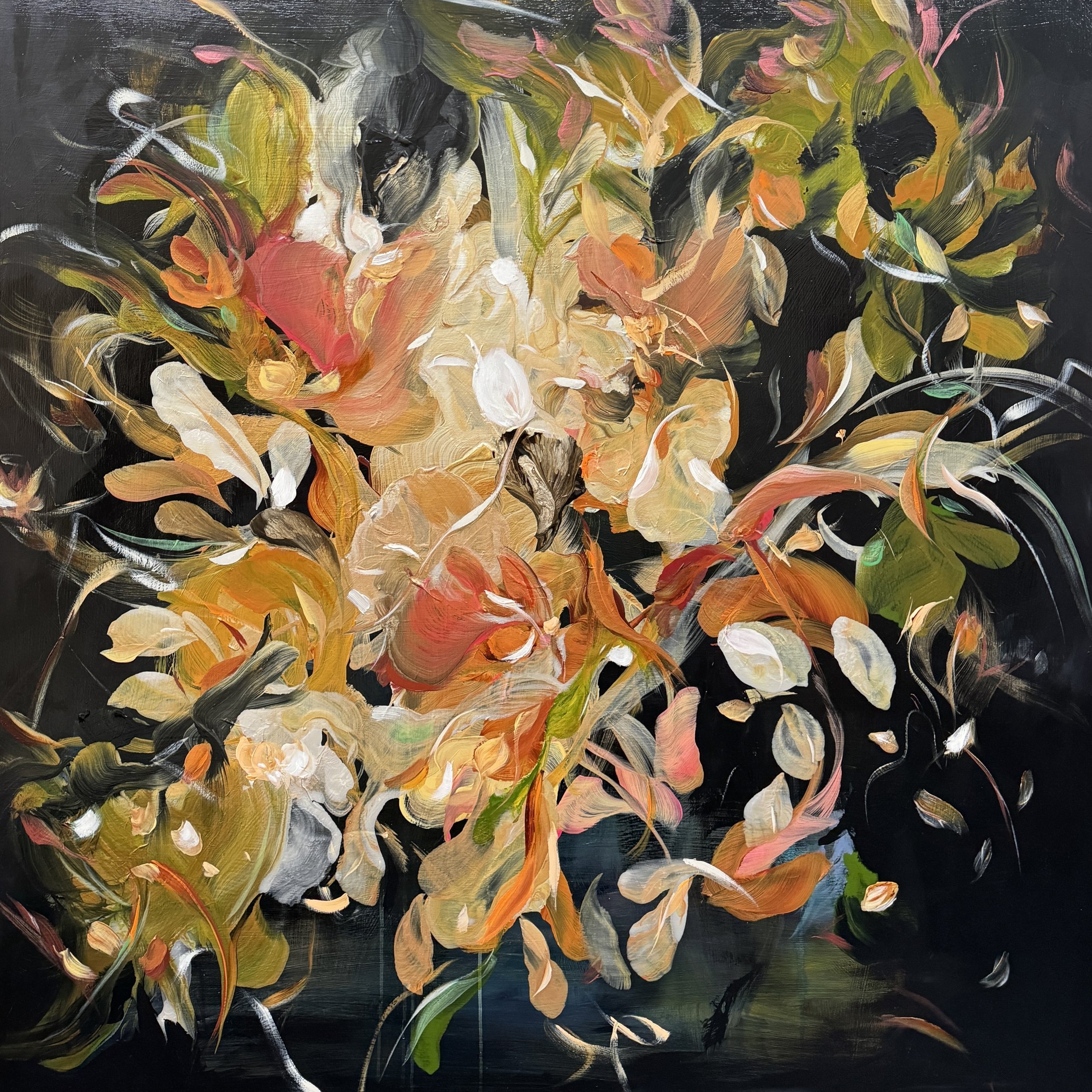 "Adagio" 48”H x 48”W Painting on baltic birch wood panel ©2024 Jennifer J L Jones 
SOLD
