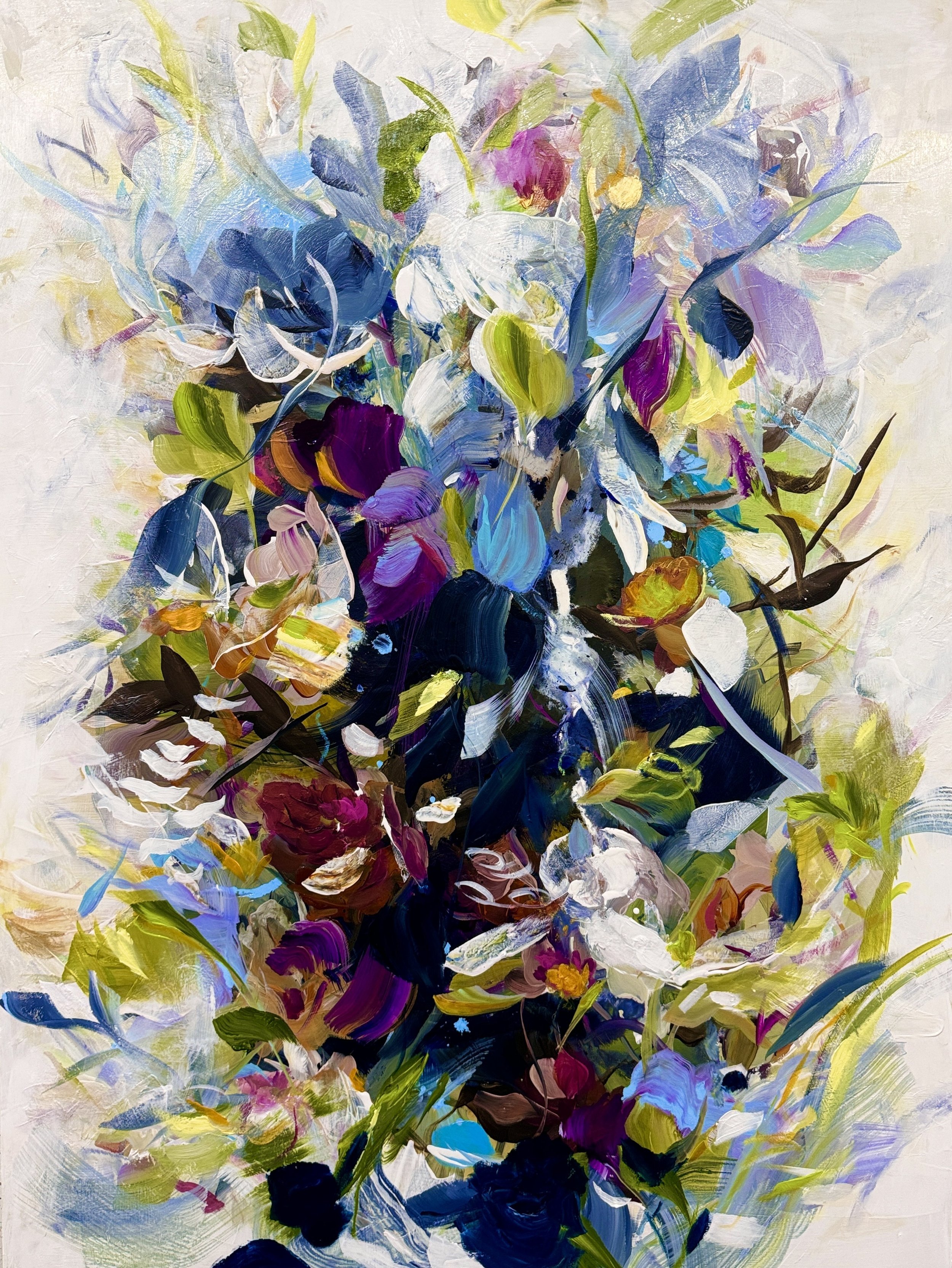 "Chrysalis I" 48”H x 36”W Painting on baltic birch wood panel ©2024 Jennifer J L Jones 
SOLD