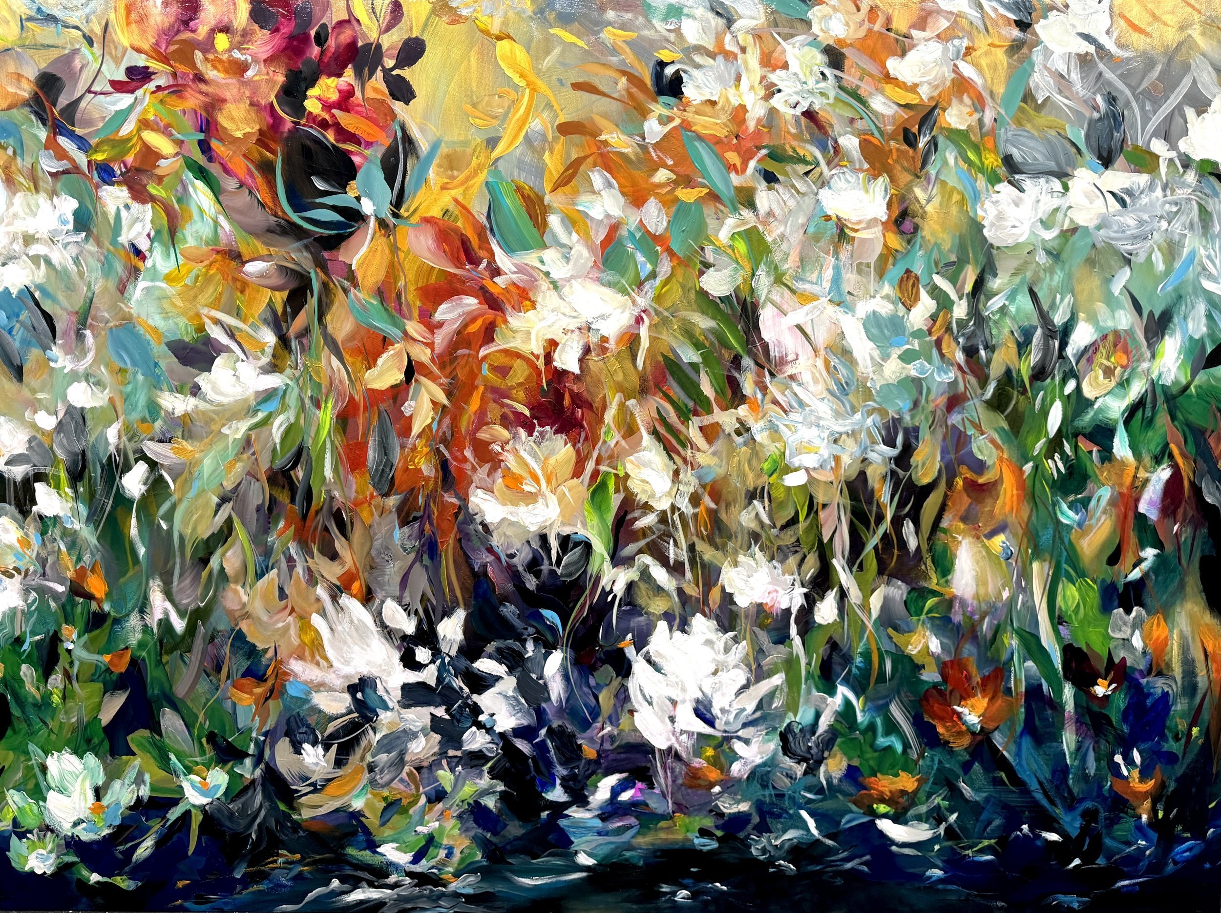 "Odyssey" 72”H x 96”W Painting on baltic birch wood panel ©2024 Jennifer J L Jones 
SOLD