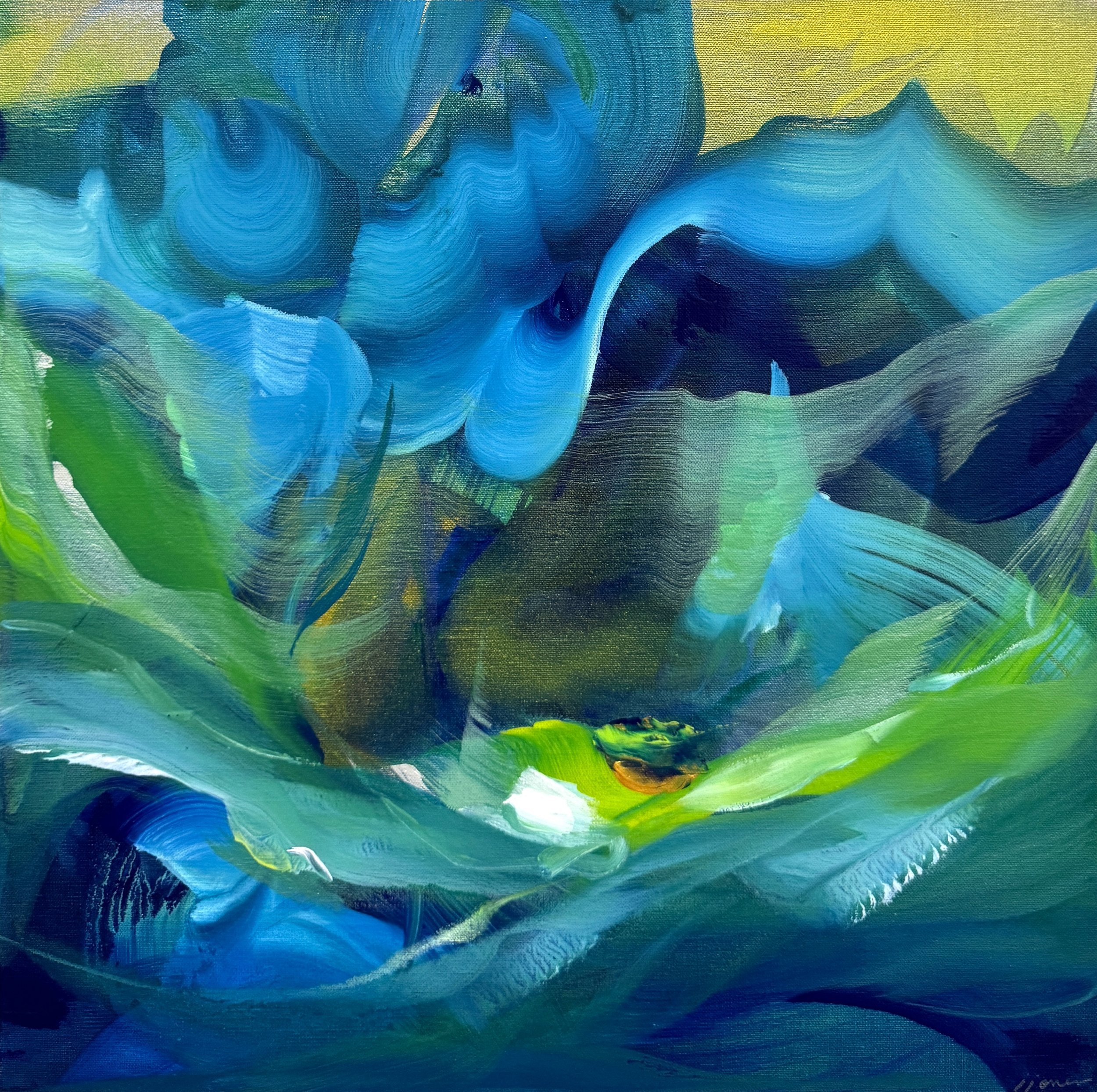 “Vaitiare I”  20”H x 20”W Painting on Stretched Linen ©2024 Jennifer J. L. Jones
SOLD