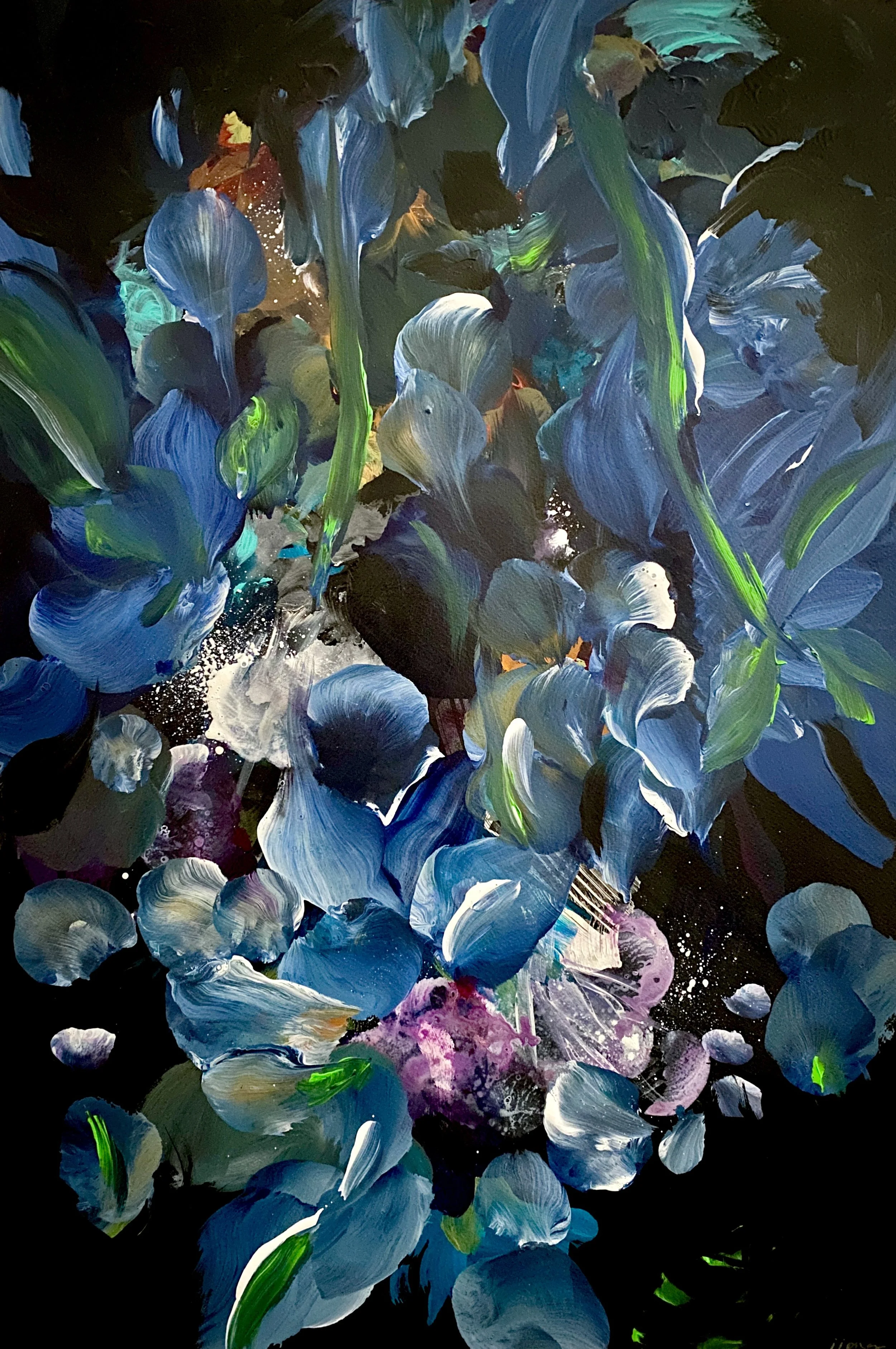 "Koko"
30H x 22W In.
Painting on Paper 
©2023 Jennifer J. L. Jones
Available at Noon Powell Fine Art, London, England, U.K.