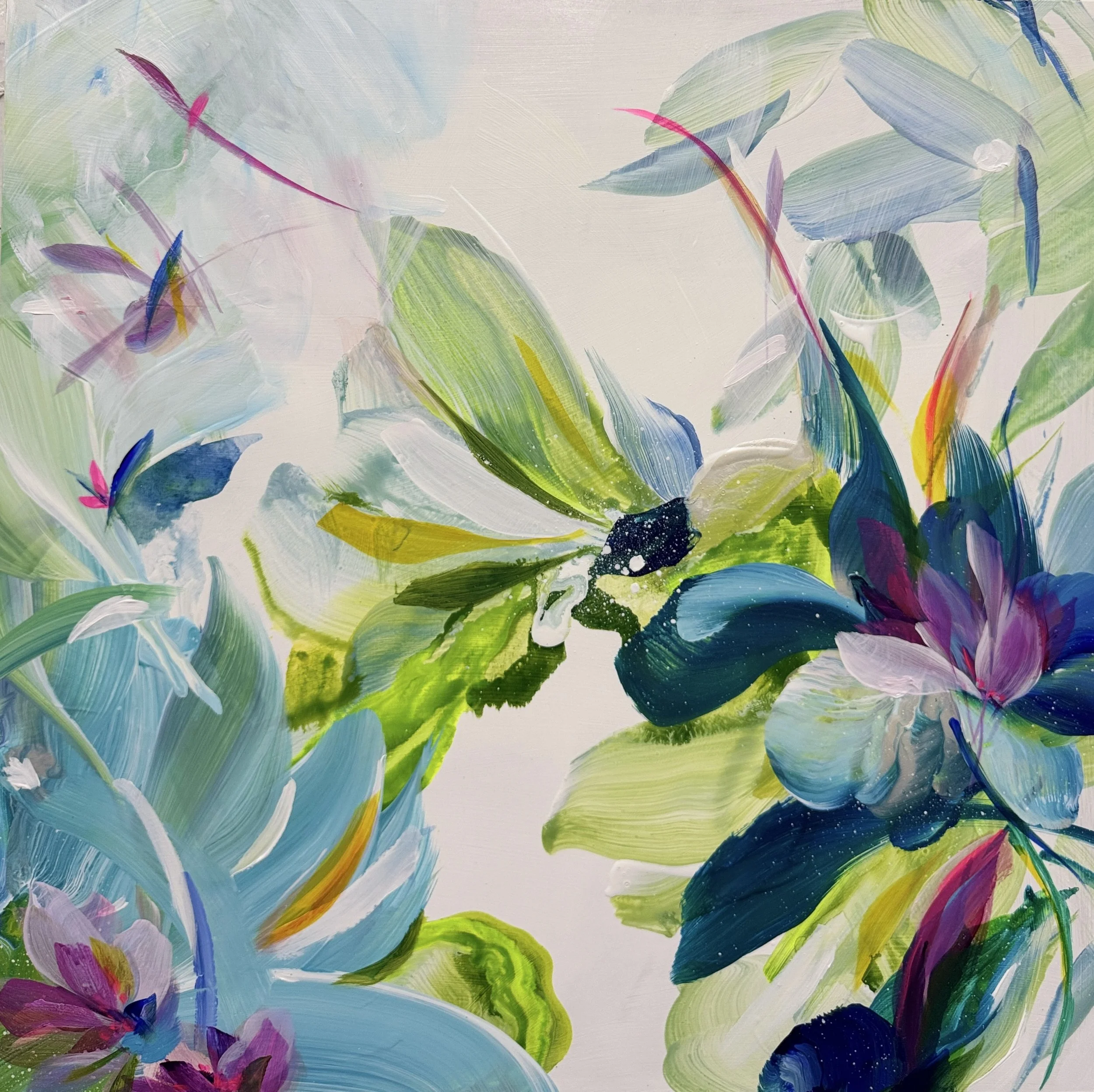 Salient Spring No.2
24 x 24 in.
Painting on baltic birch wood 
Available at Jennifer J. L. Jones Fine Art Studio & Gallery, Port Royal, S.C., U.S.