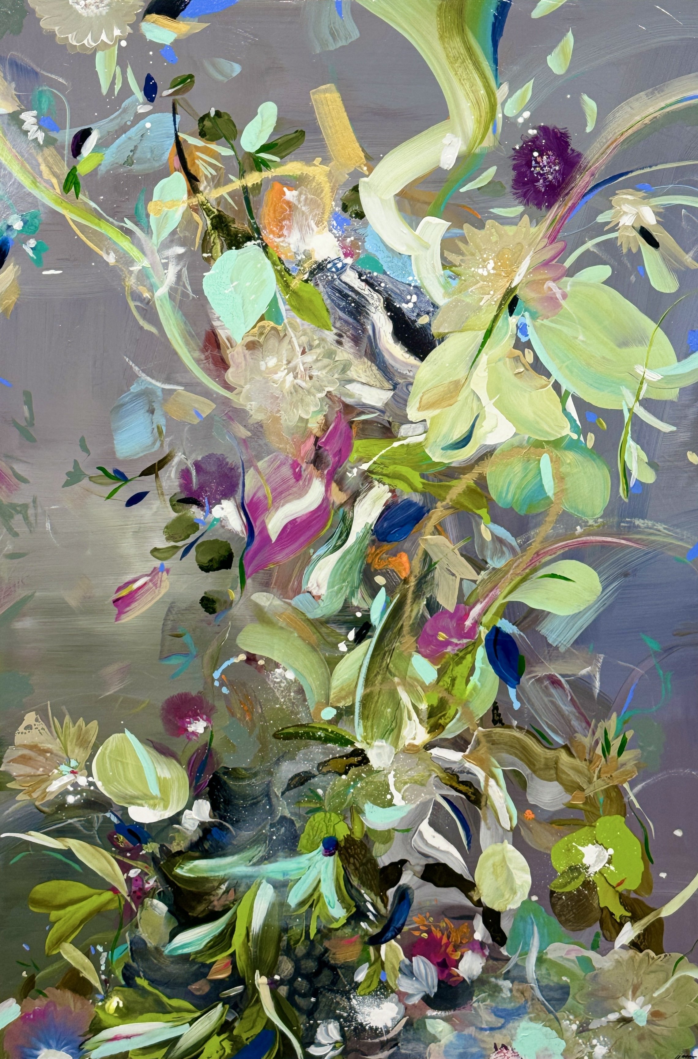 Floraison  
60H x 40W in.
Painting on baltic birch wood 
©2024 Jennifer J. L. Jones	
SOLD