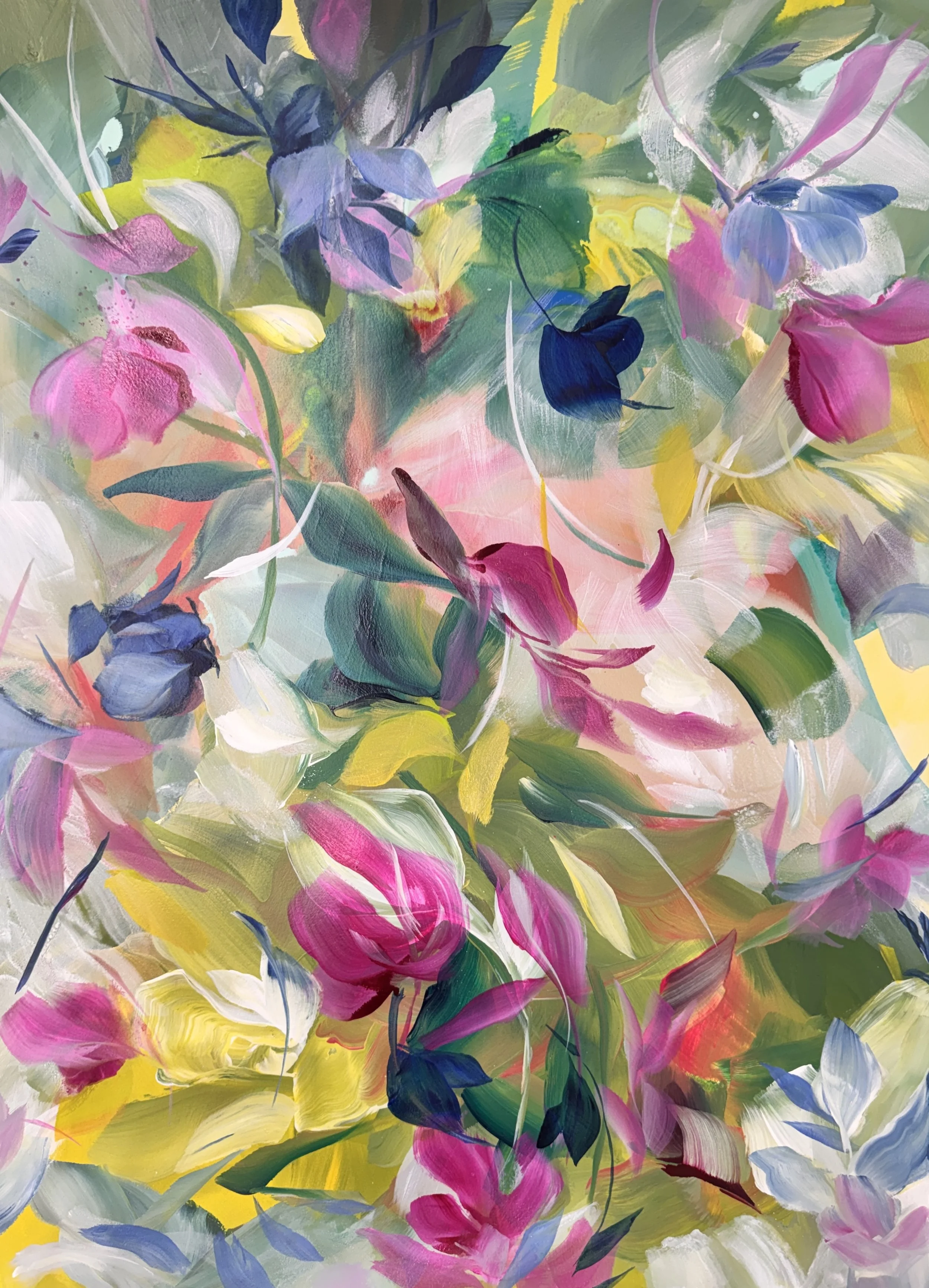 Caelora No. 3			
30h x 22.5w in.
Painting on paper
©2025 Jennifer J. L. Jones
Available at Hillary Whitaker Gallery, Ponte Vedra Beach, FL, U.S.